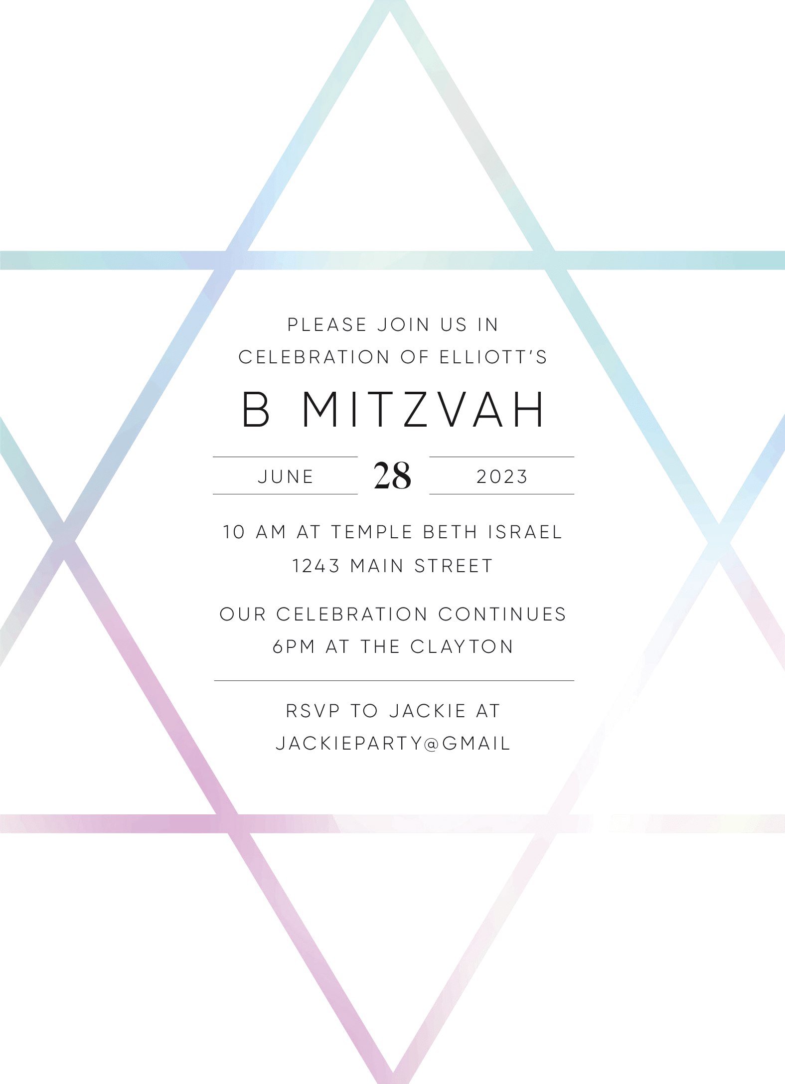 Rainbow B Mitzvah 