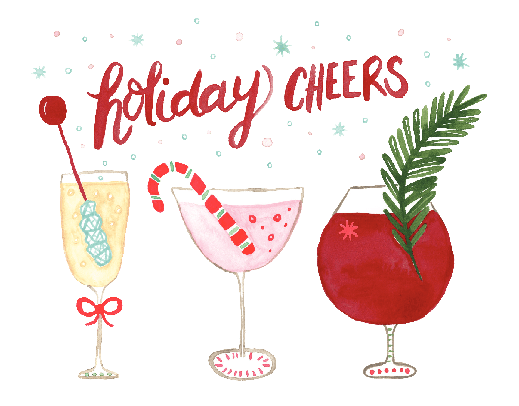 Holiday Cheers and Drinks Card