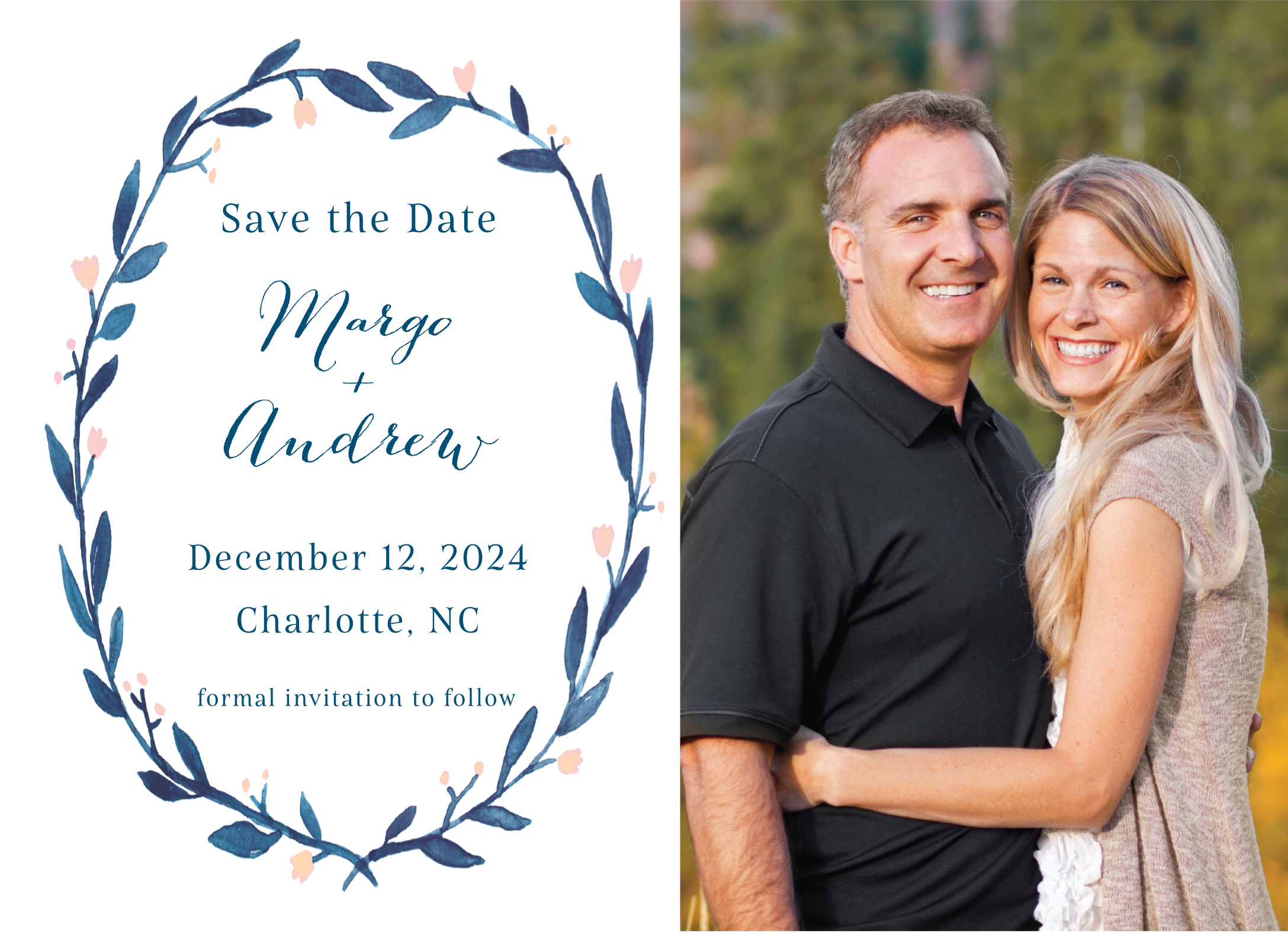 Watercolor Blue Wreath