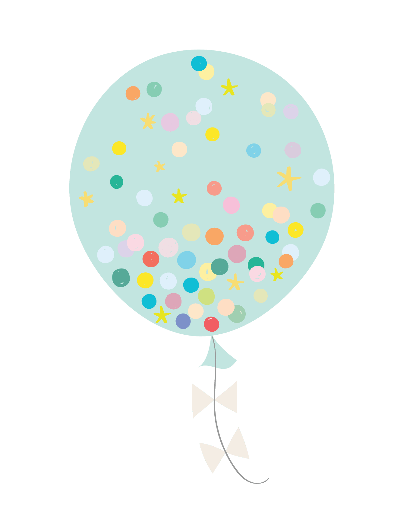 Confetti Balloon Turquoise 