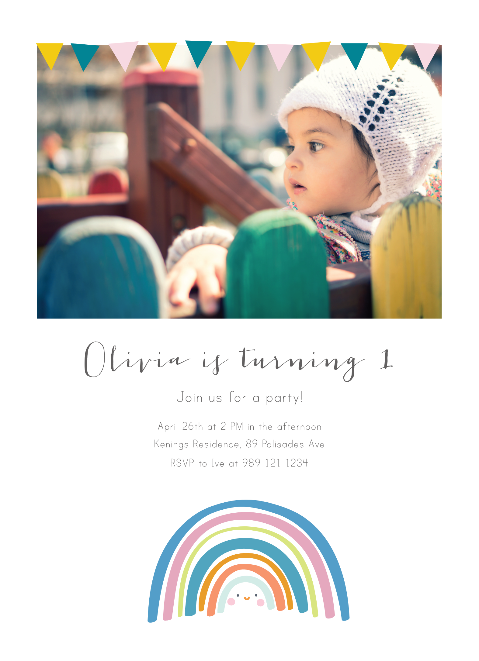 Rainbow Birthday Invitation