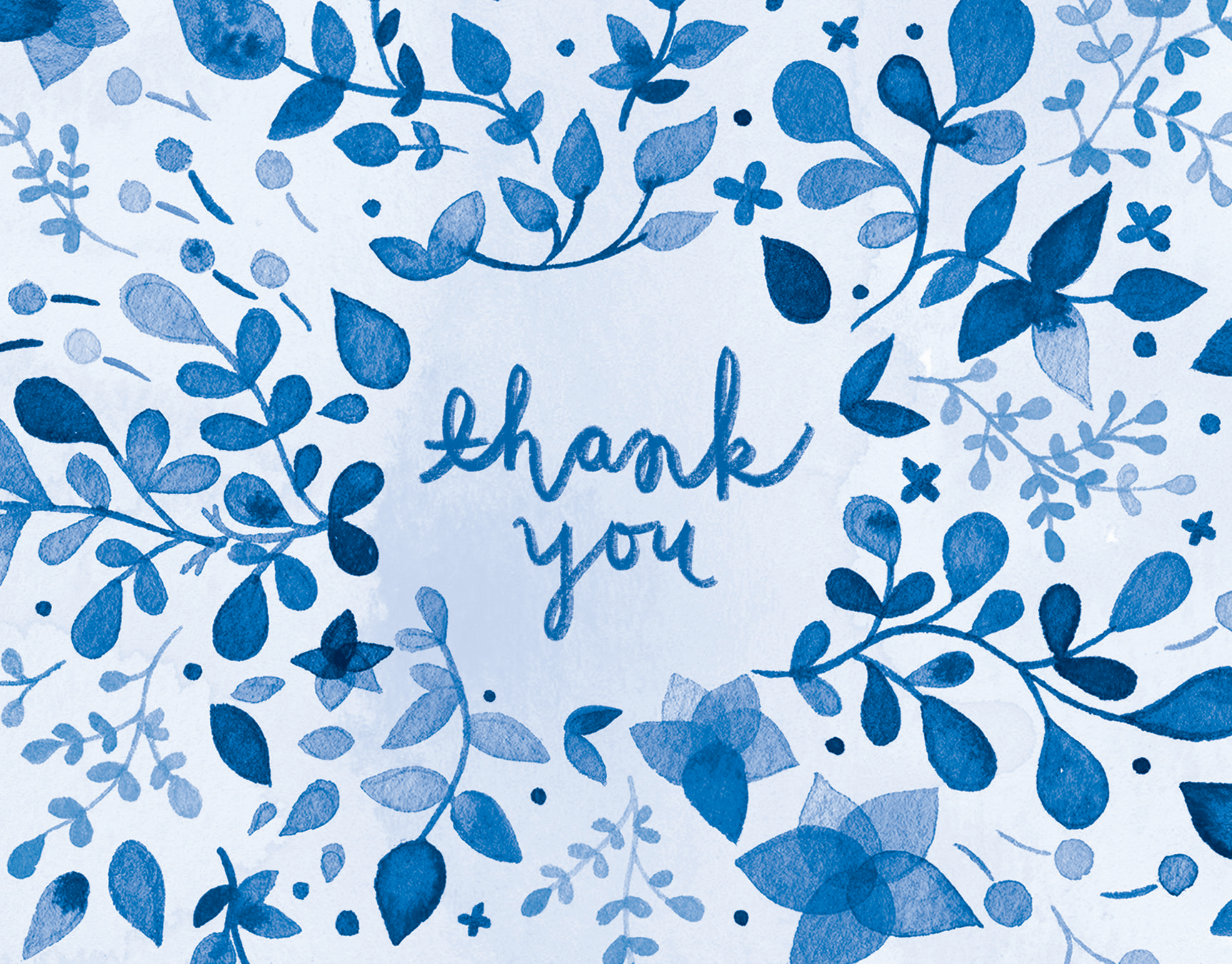 Blue Floral Thank You