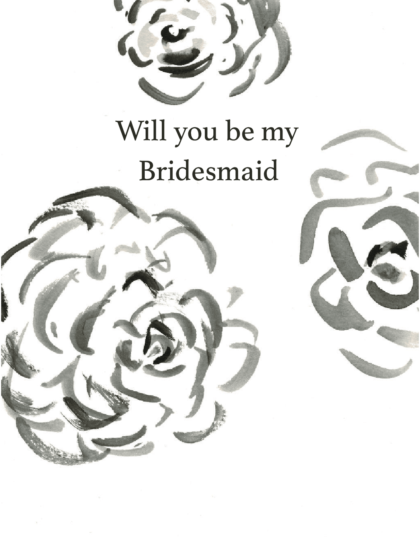 Bridesmaid Black Flower