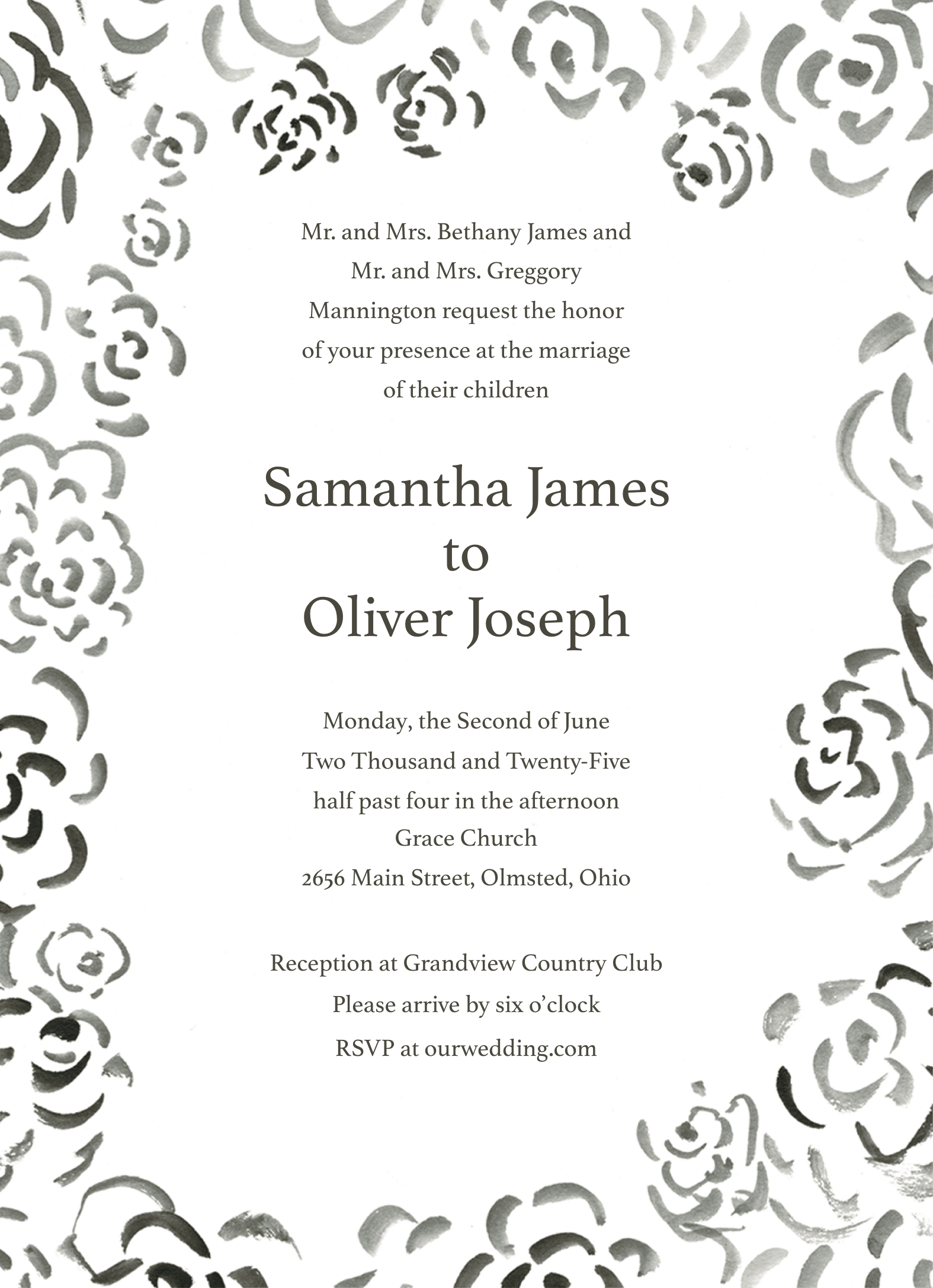 Black Watercolor Wedding