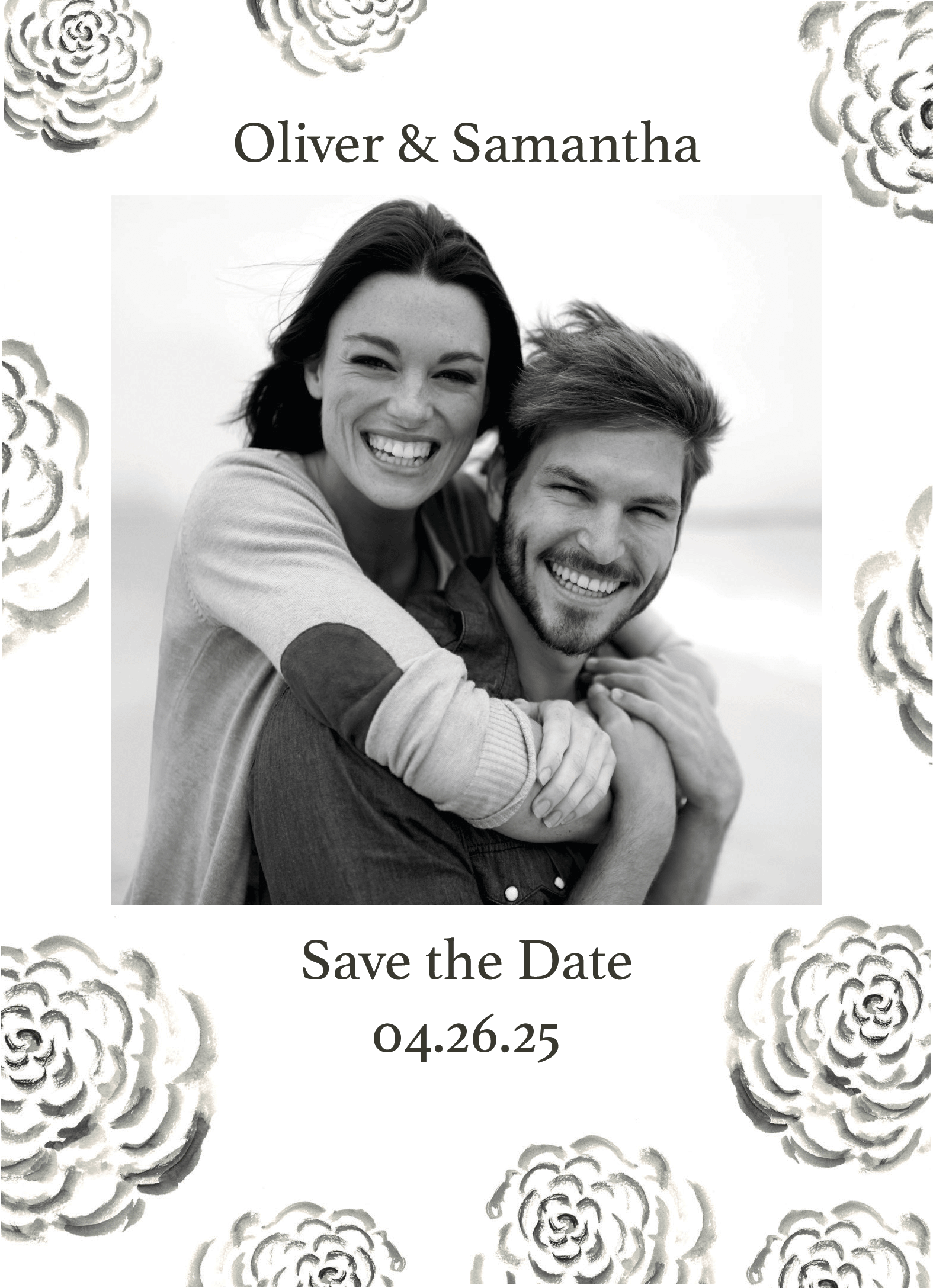 Save The Date Black Watercolor