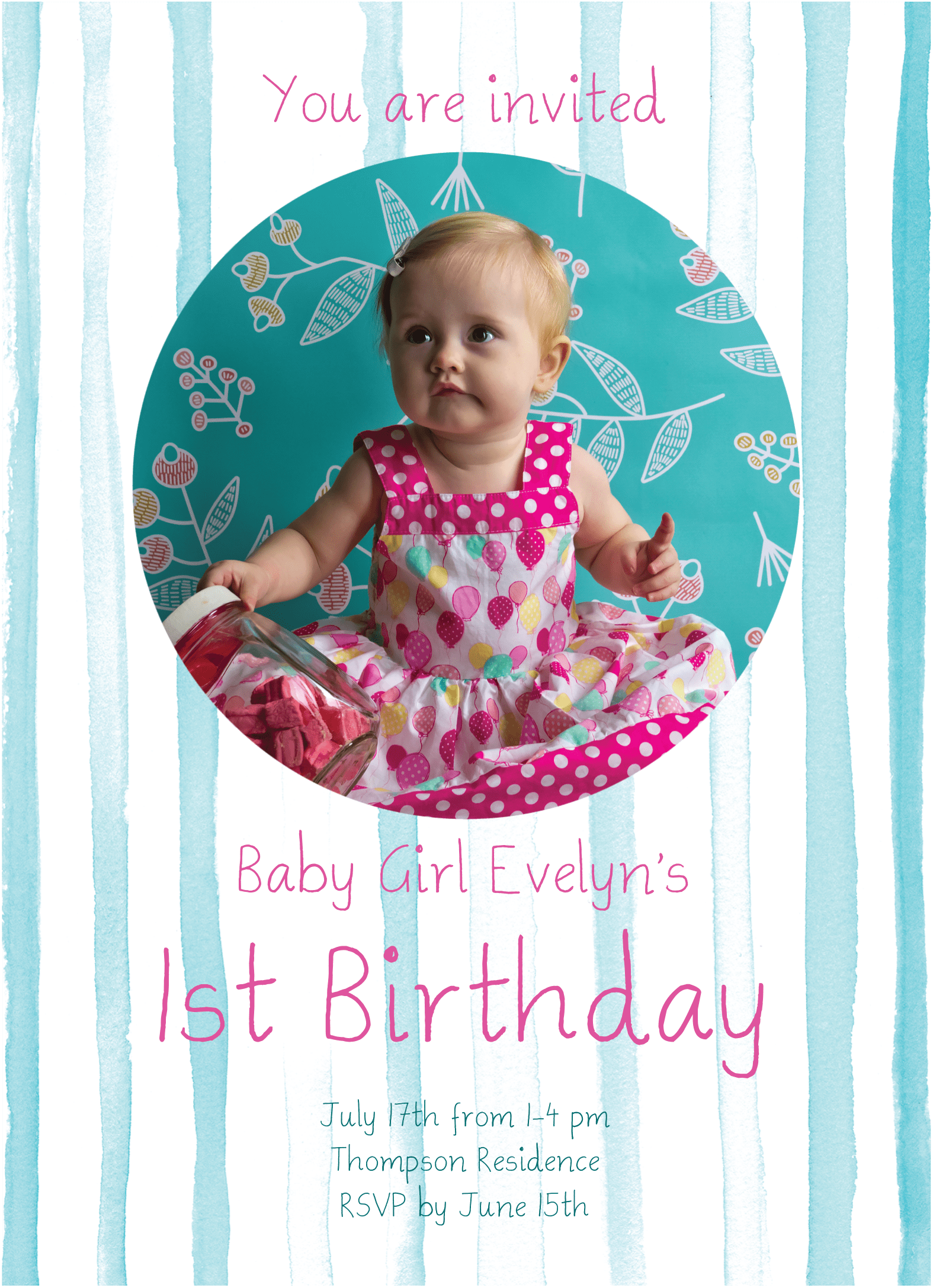 Blue Stripes Birthday