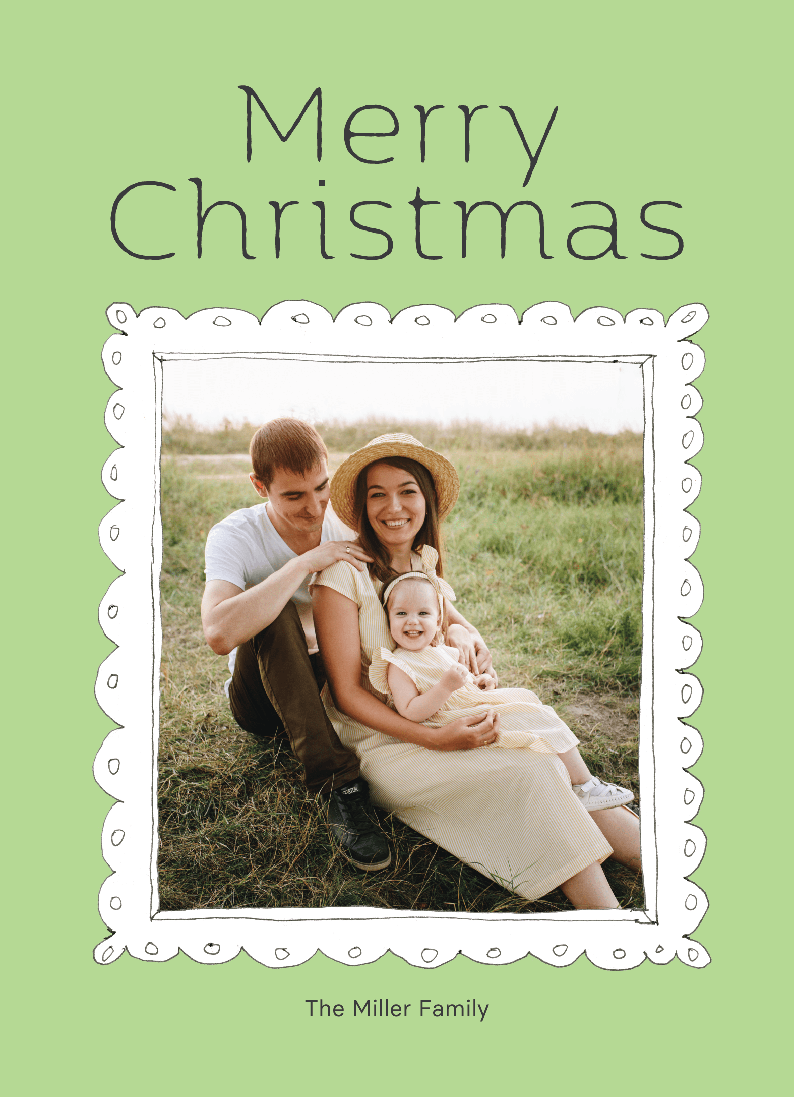 Green Framed Christmas Photo