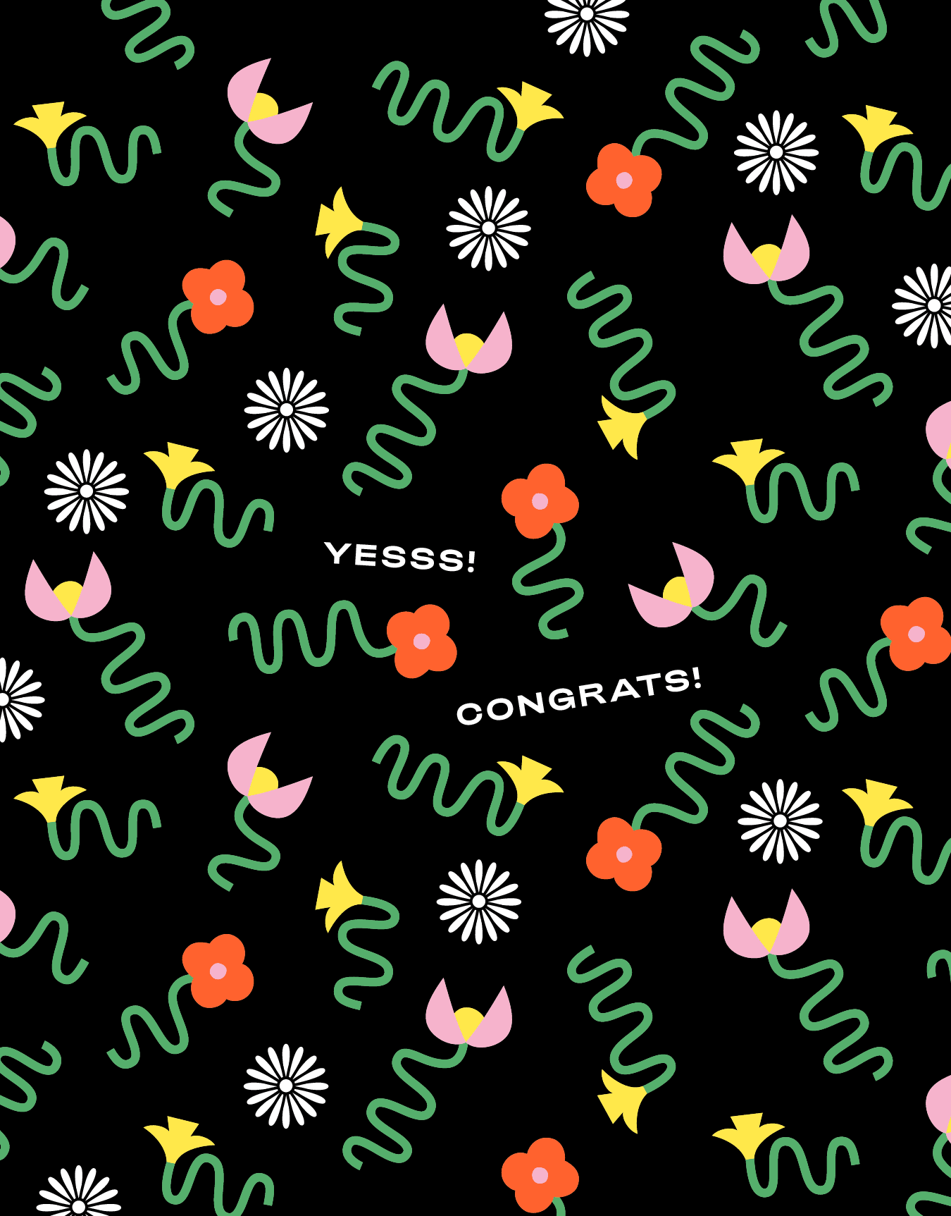 Squiggle Fleurs Congrats