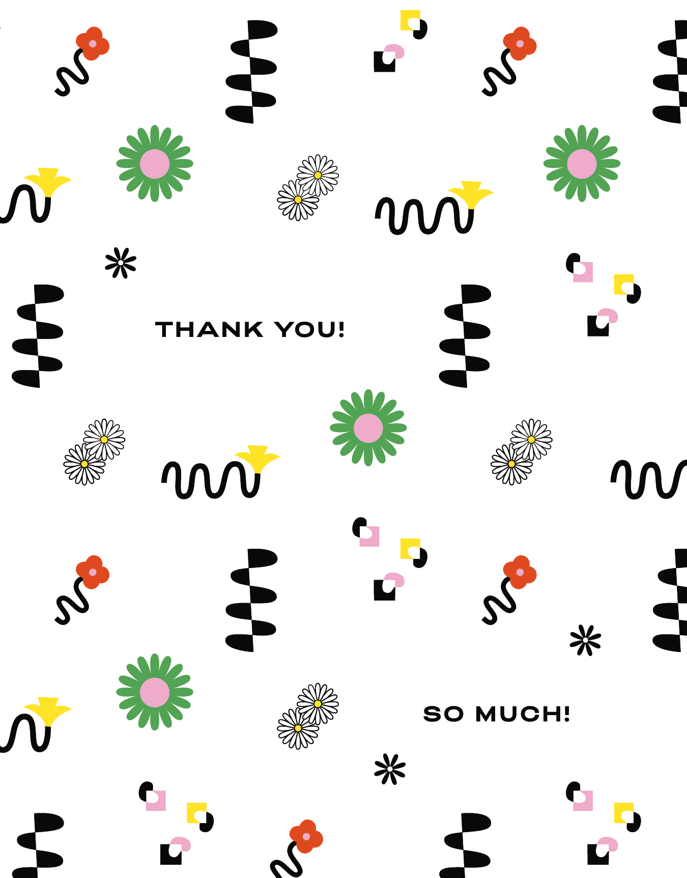 Squiggle Floral Thanks