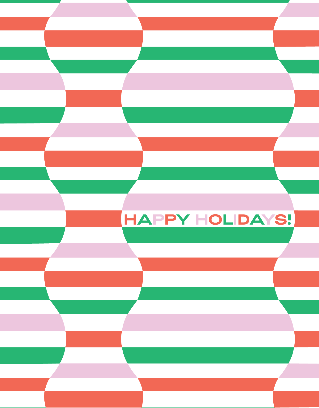 Abstract Waves Pattern Happy Holidays