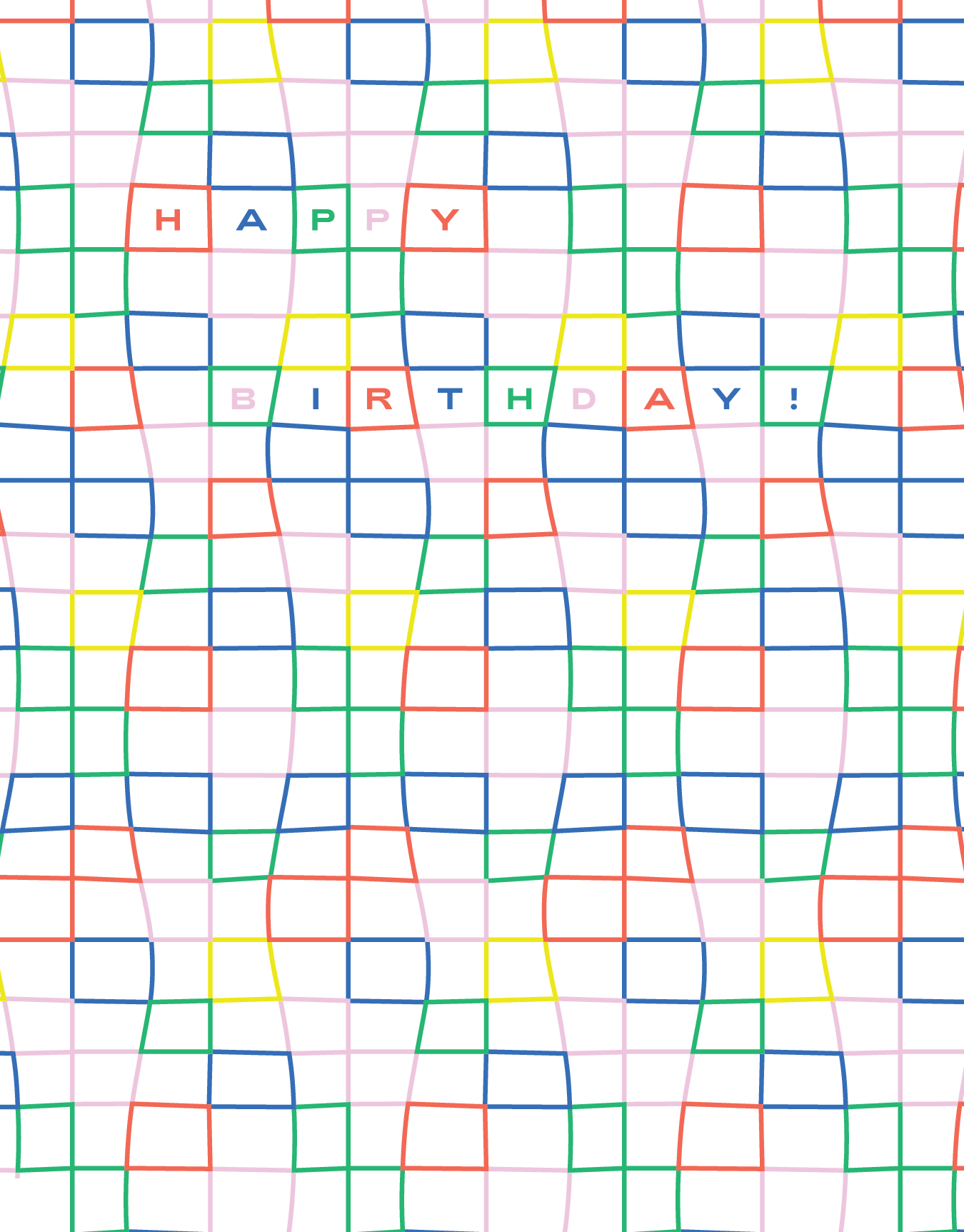 Wavy Rainbow Birthday Grid