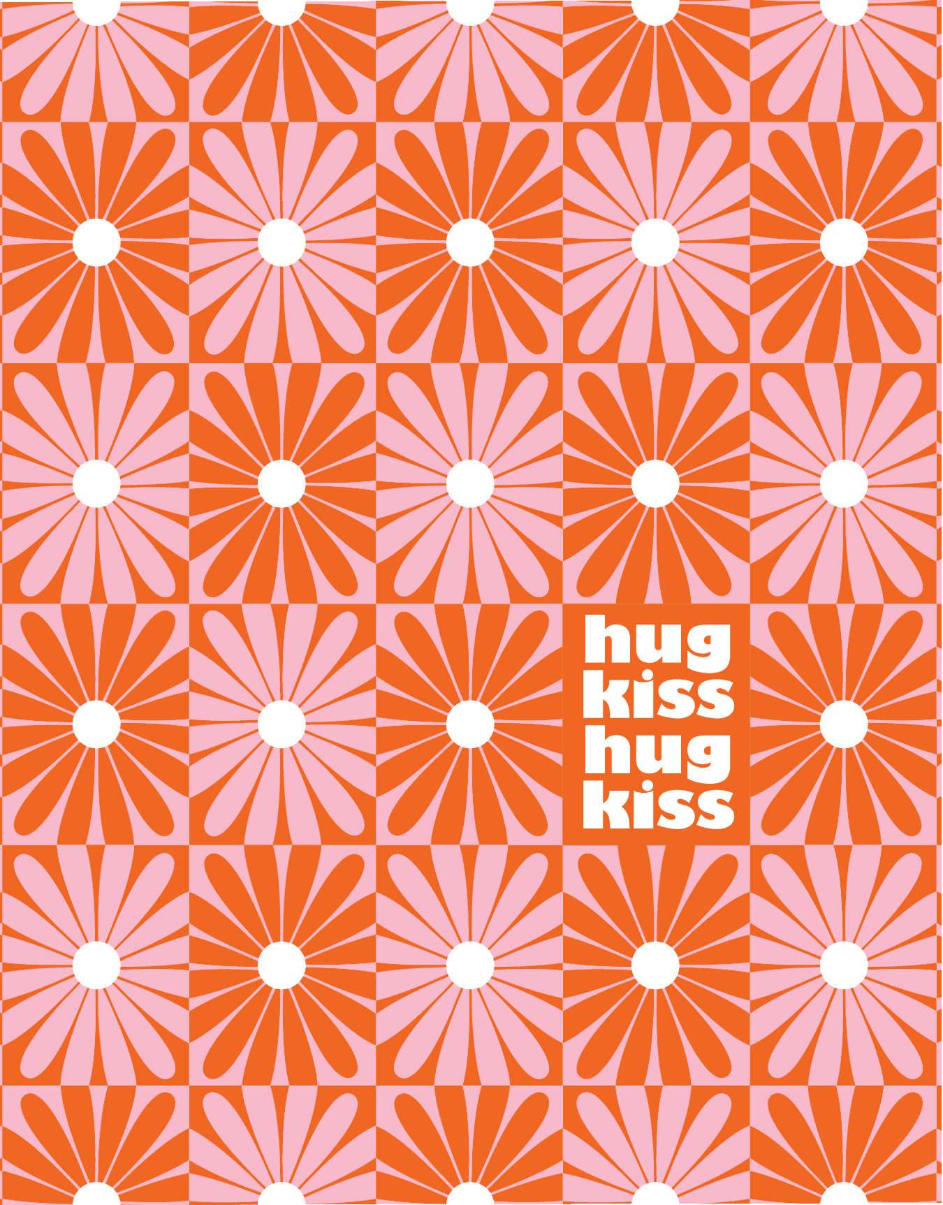 Daisy Pattern Hugs And Kisses