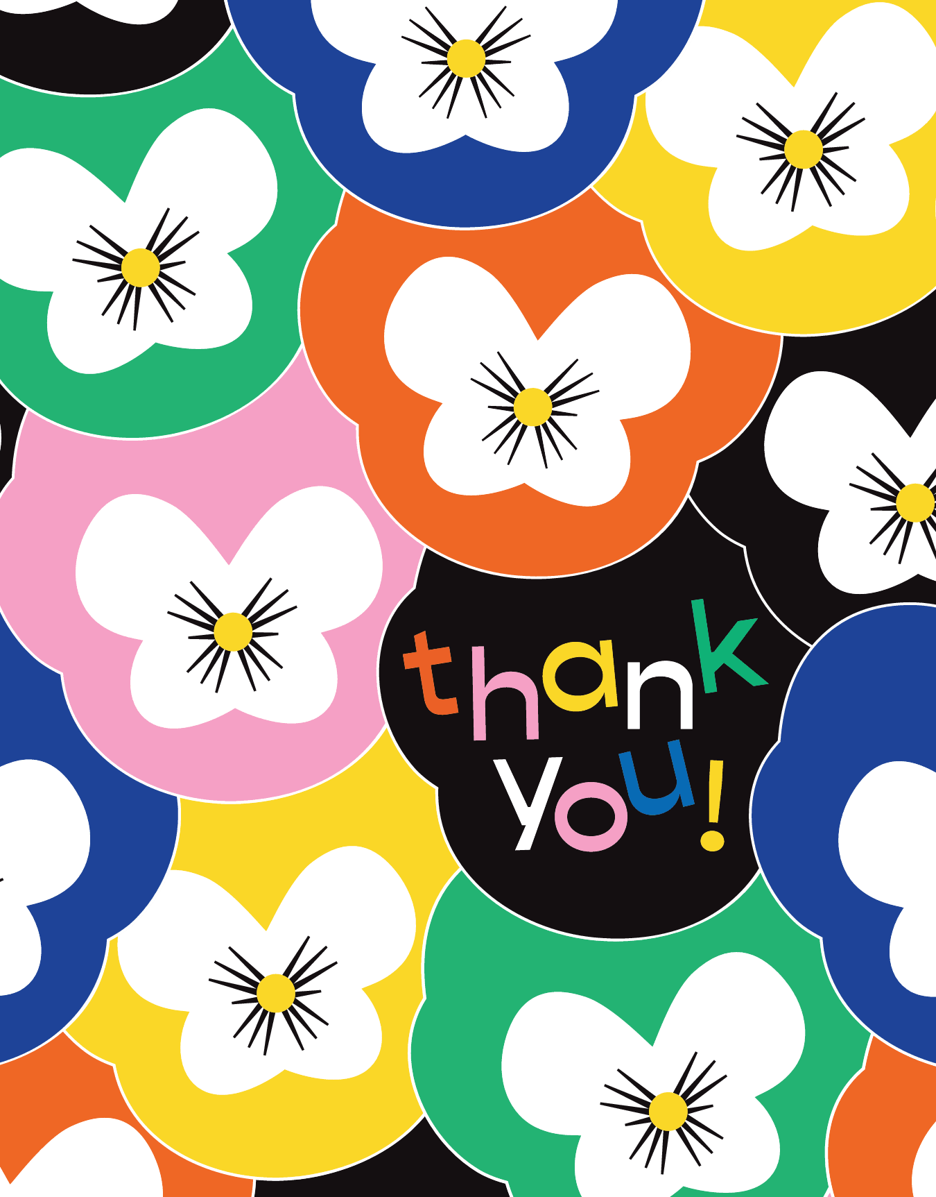 Technicolor Pansies Thank You