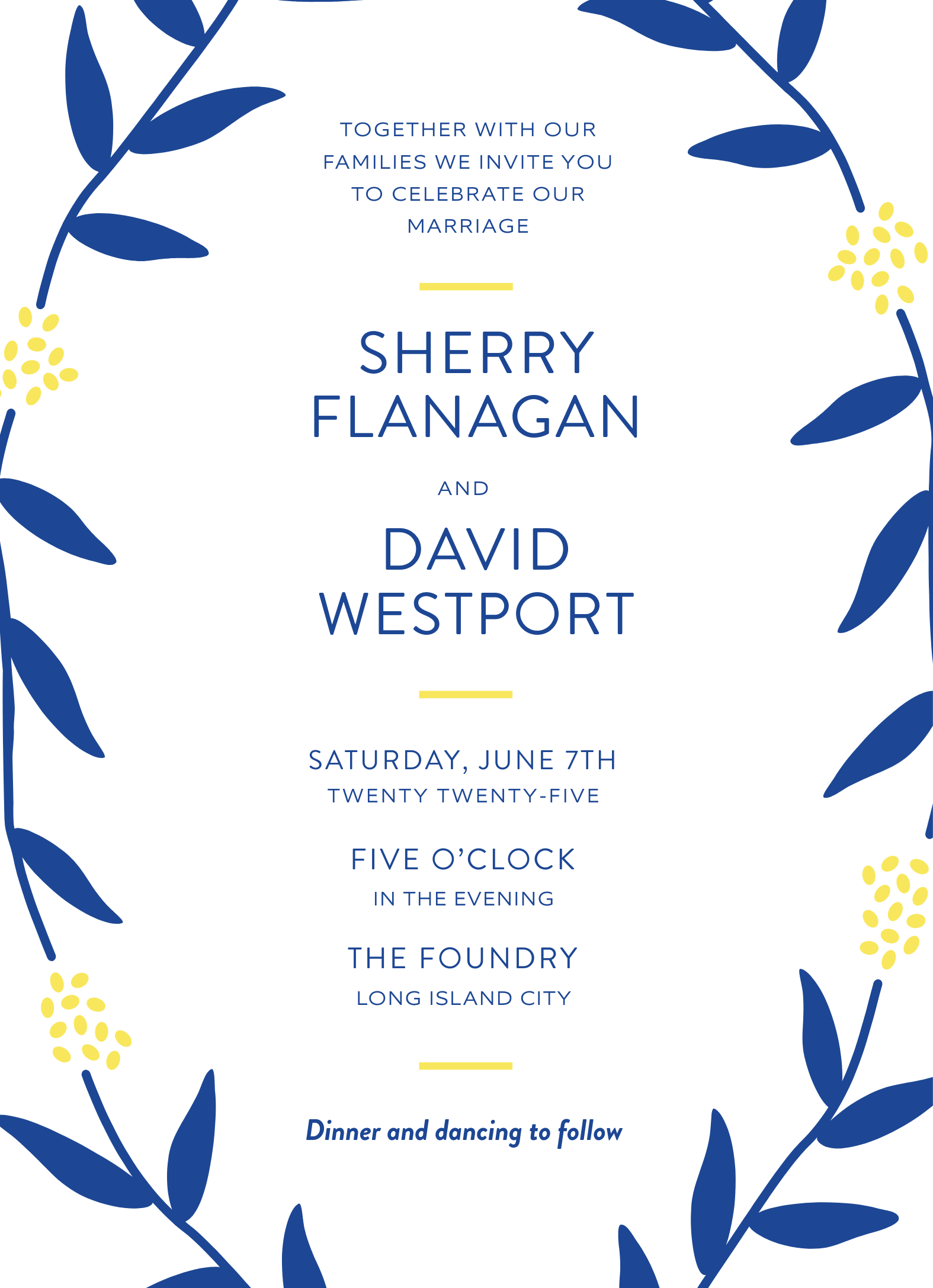 Sherry Floral Minimal Vertical Blue