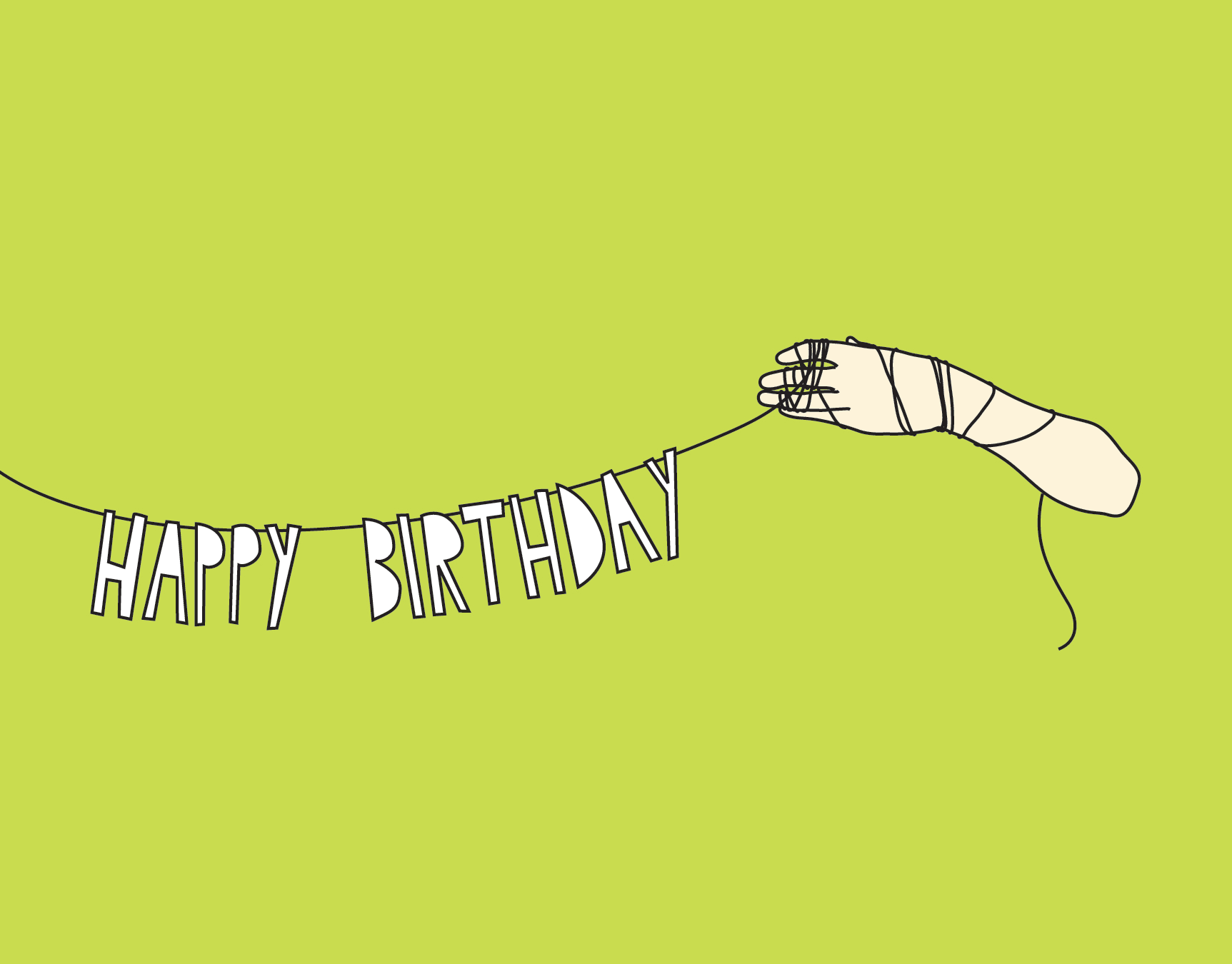 Happy Birthday Hand Banner