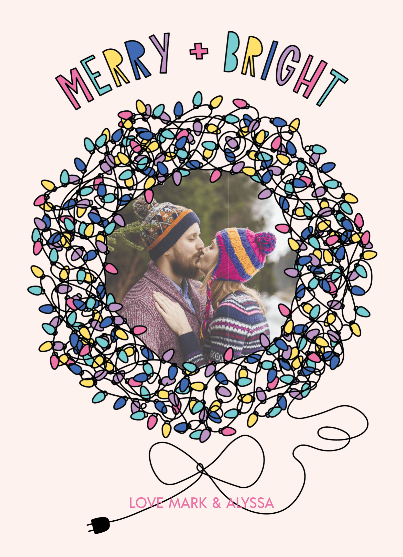 Pink Lights Wreath