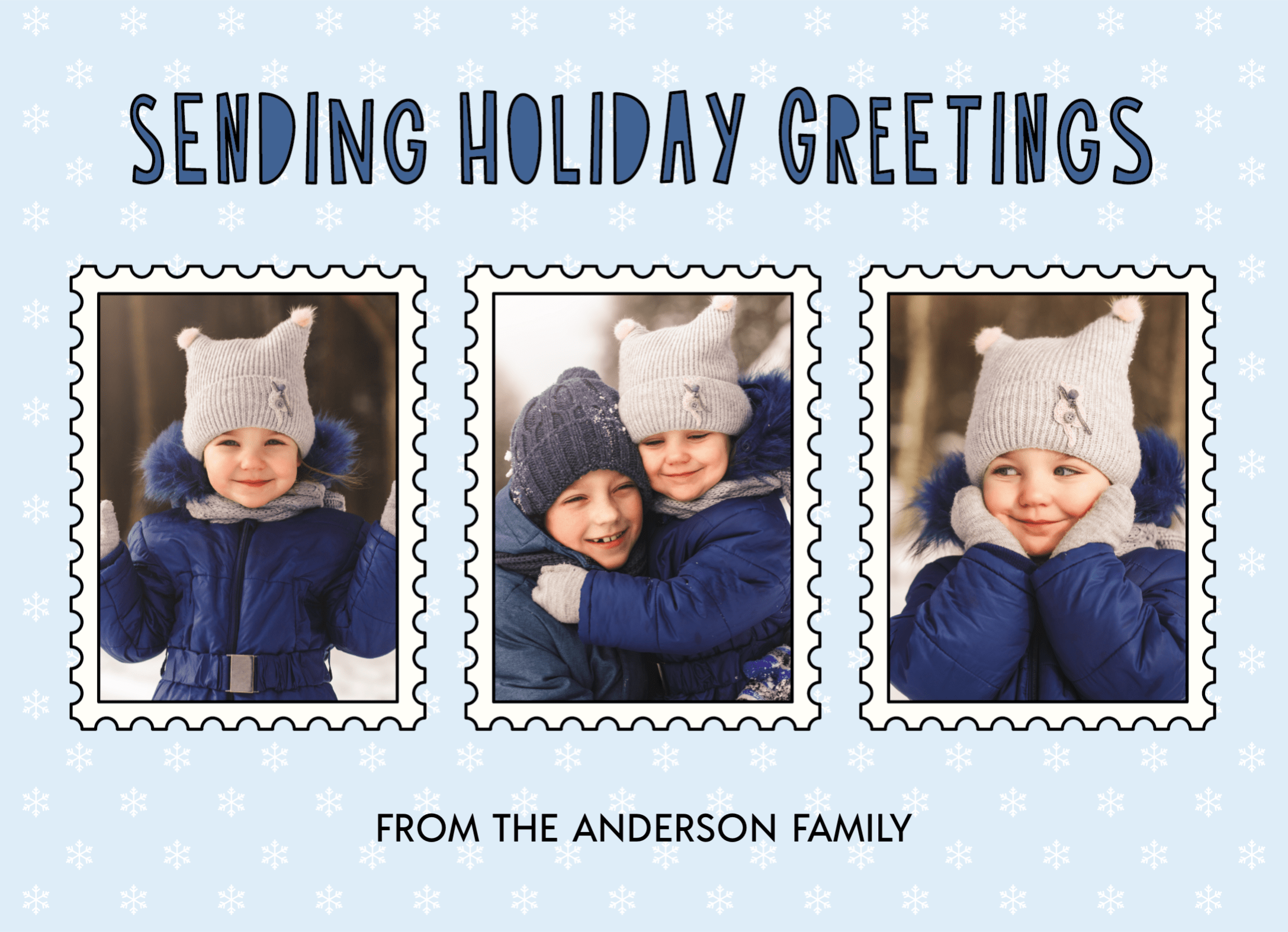 Blue Holiday Stamps