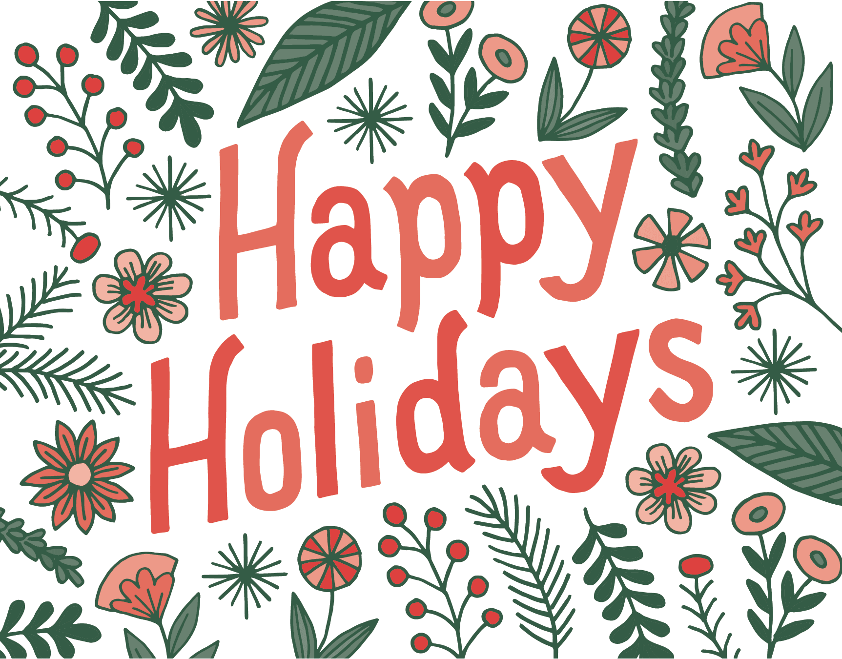 Happy Holidays Floral