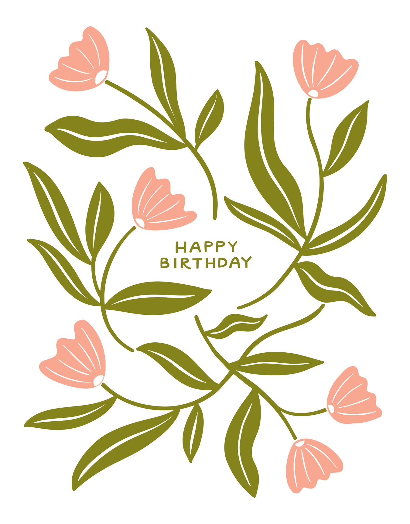 Abstract Floral Birthday