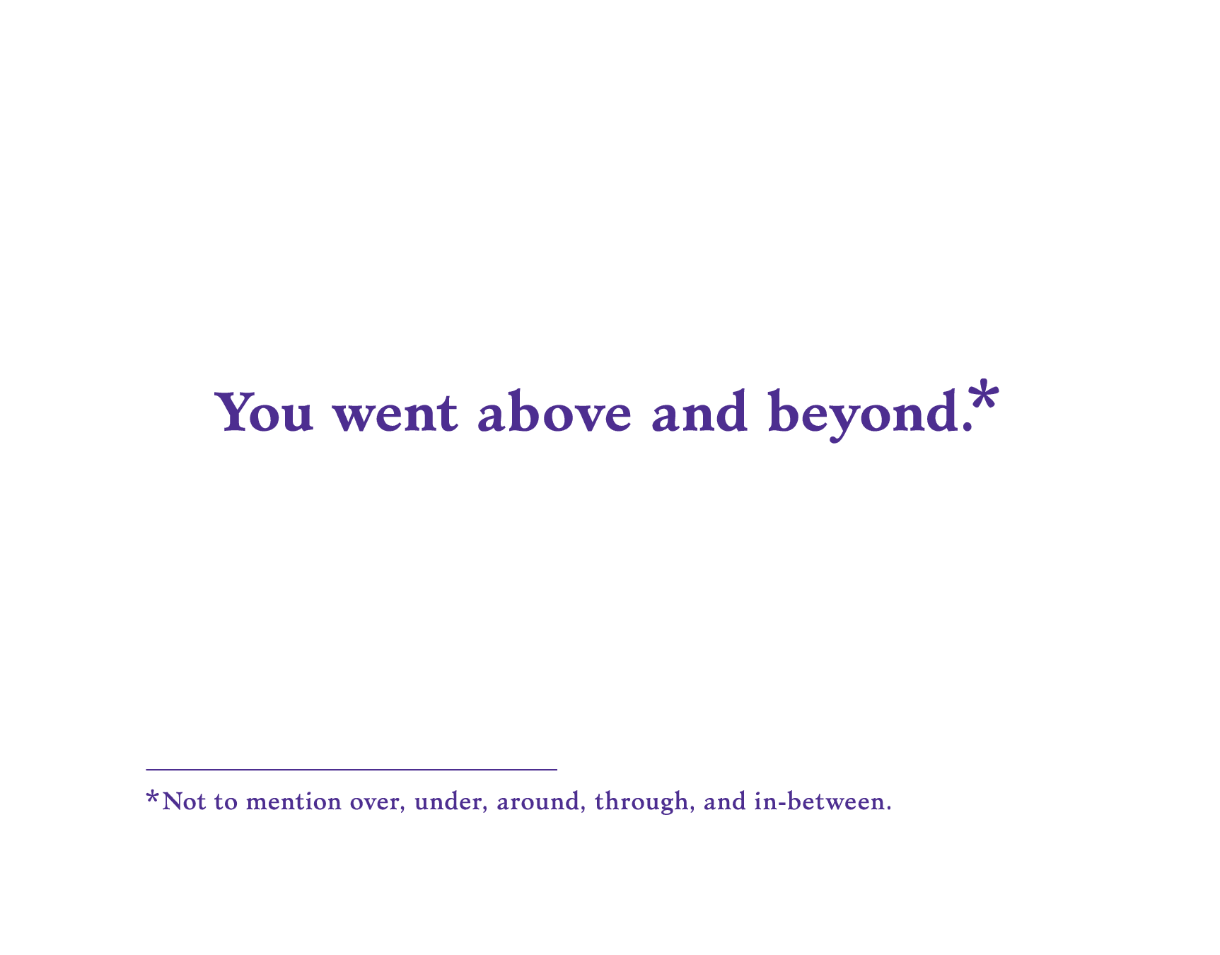 Above and Beyond