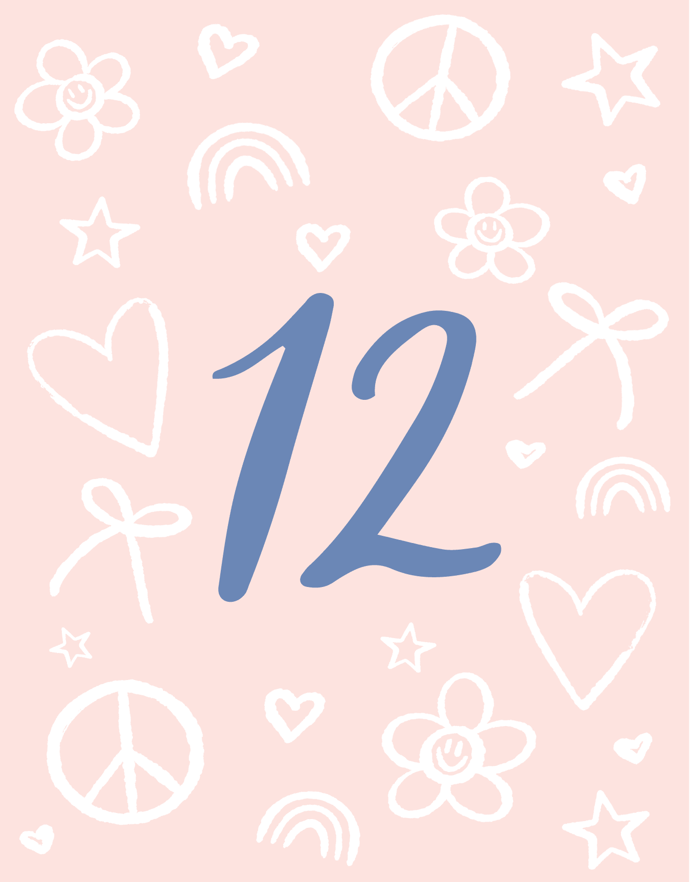 Custom Number Peace Doodles