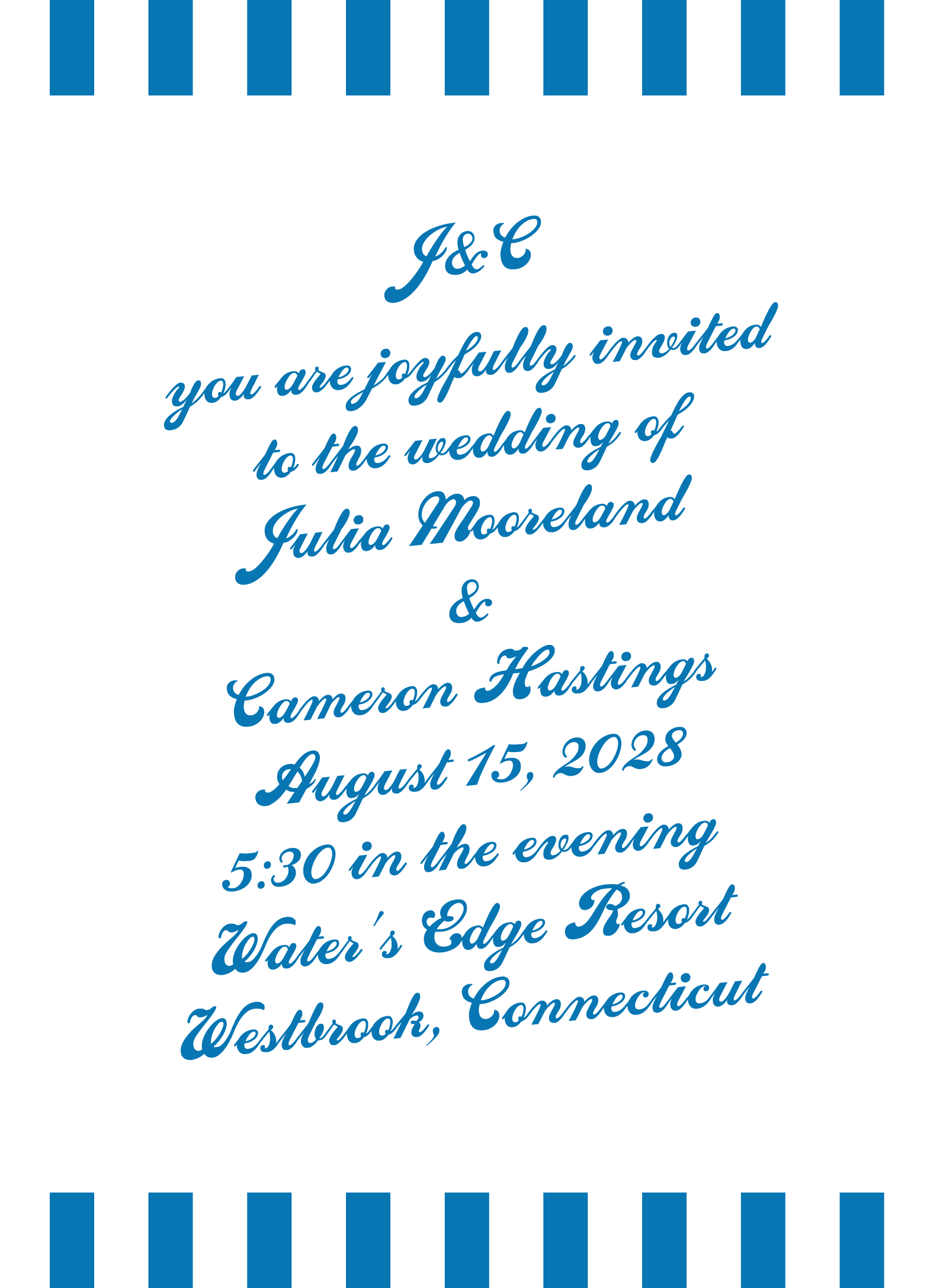 Cabana Stripe Invite Blue