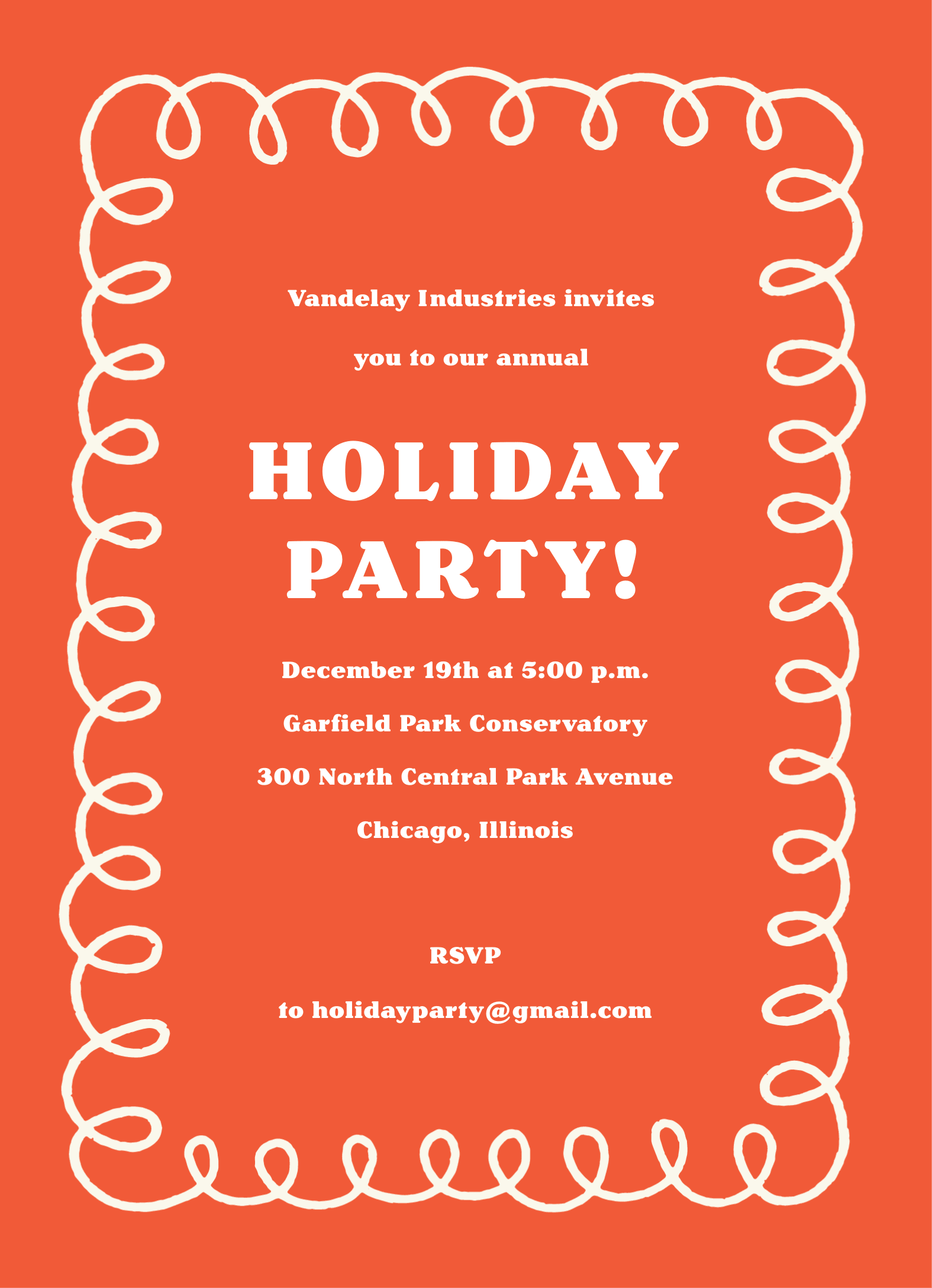 Holiday Party Squiggle