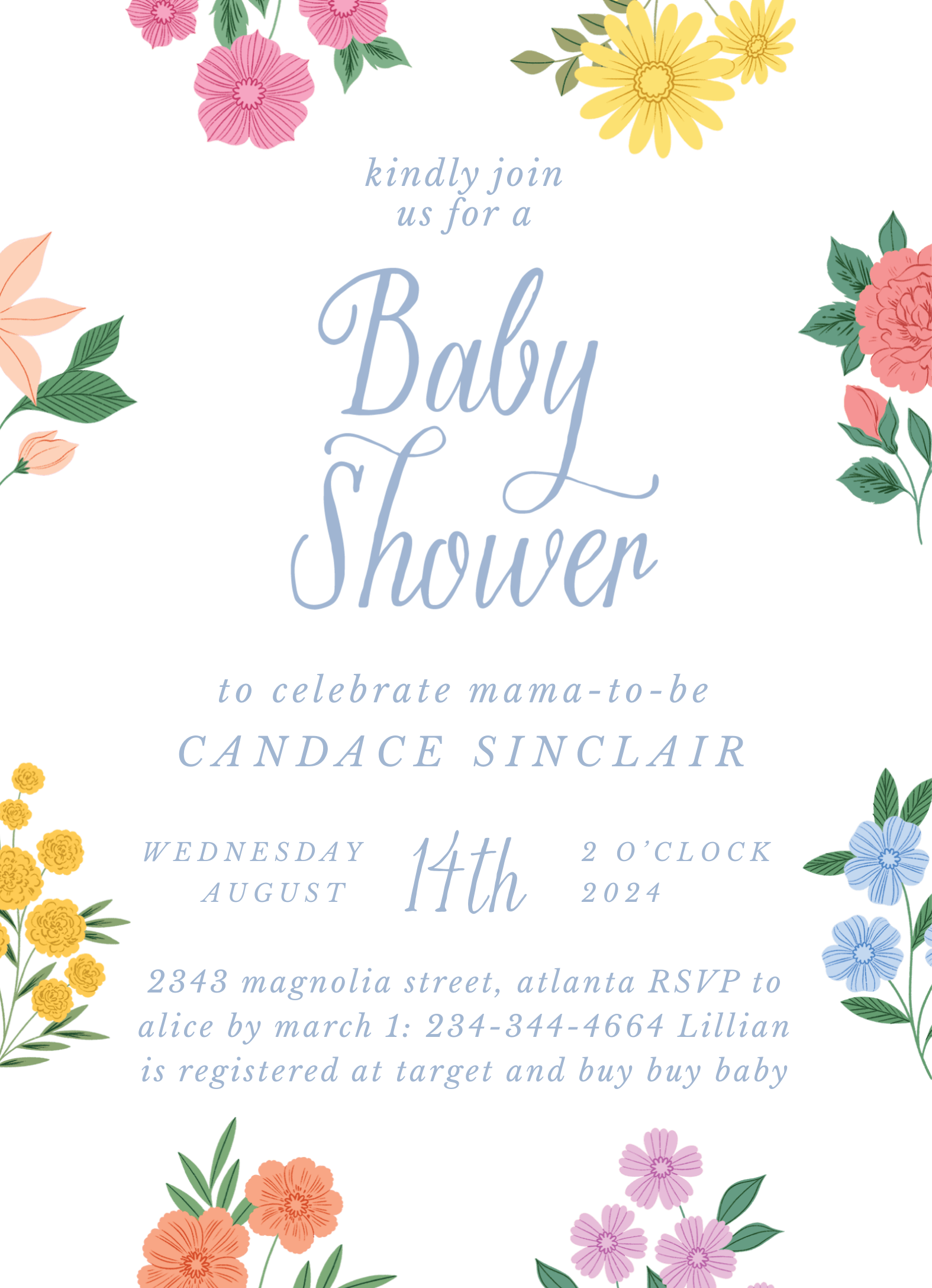 Wildflower Baby Shower