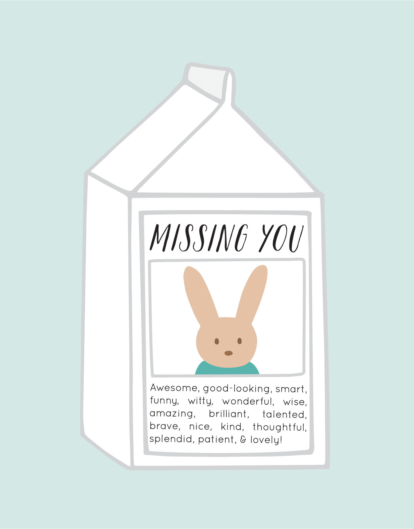 Bunny Milk Carton