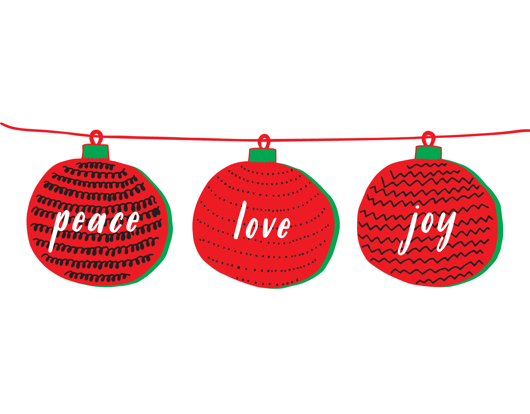 Peace Love & Joy Ornaments