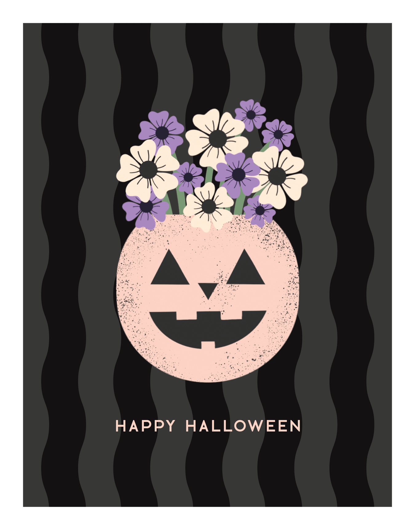 Happy Halloween Pink Pumpkin Flowers