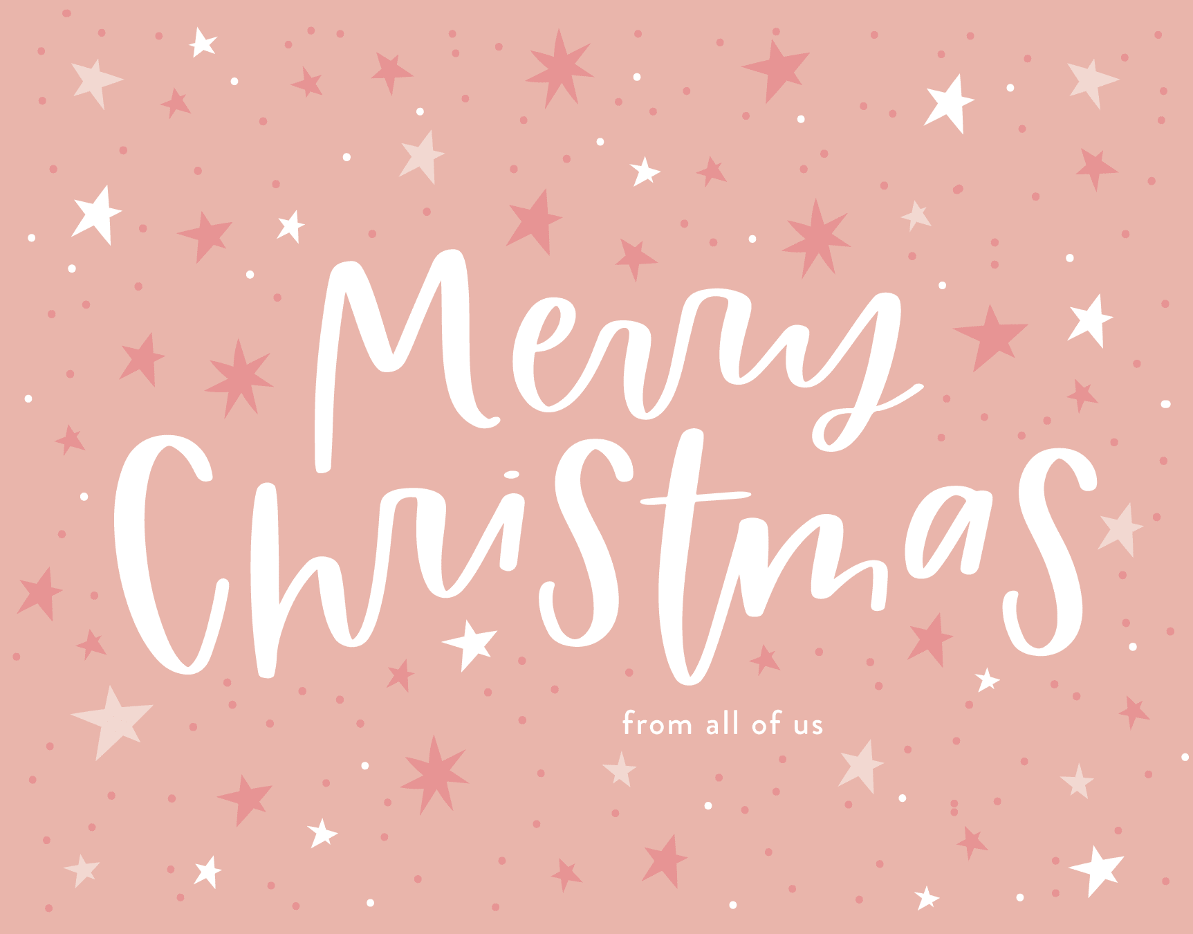 Pink Starry Merry Christmas Card | Postable | Postable Pink Starry Merry Christmas Card | Postable | Postable