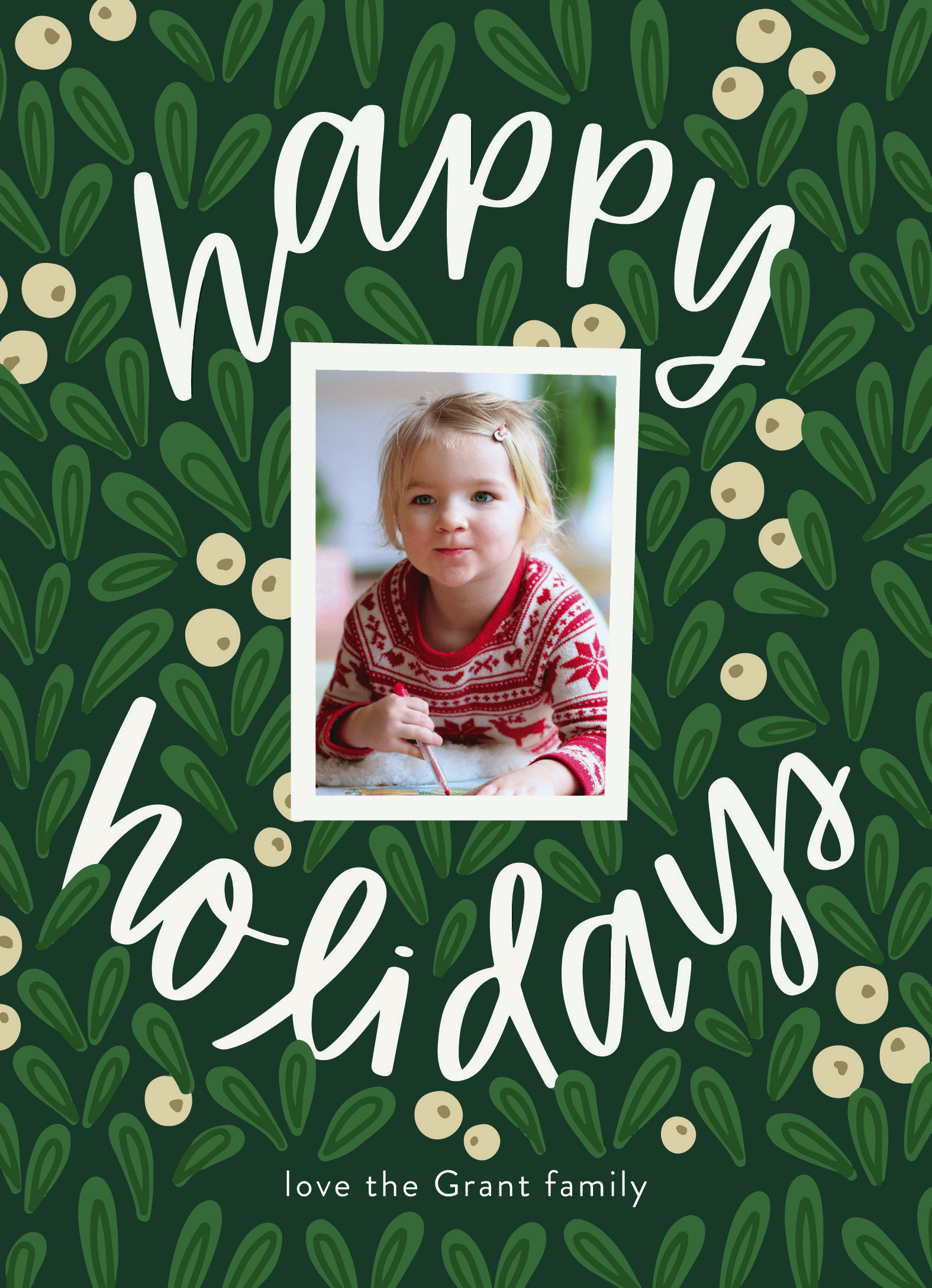 Leafy Green Happy Holidays