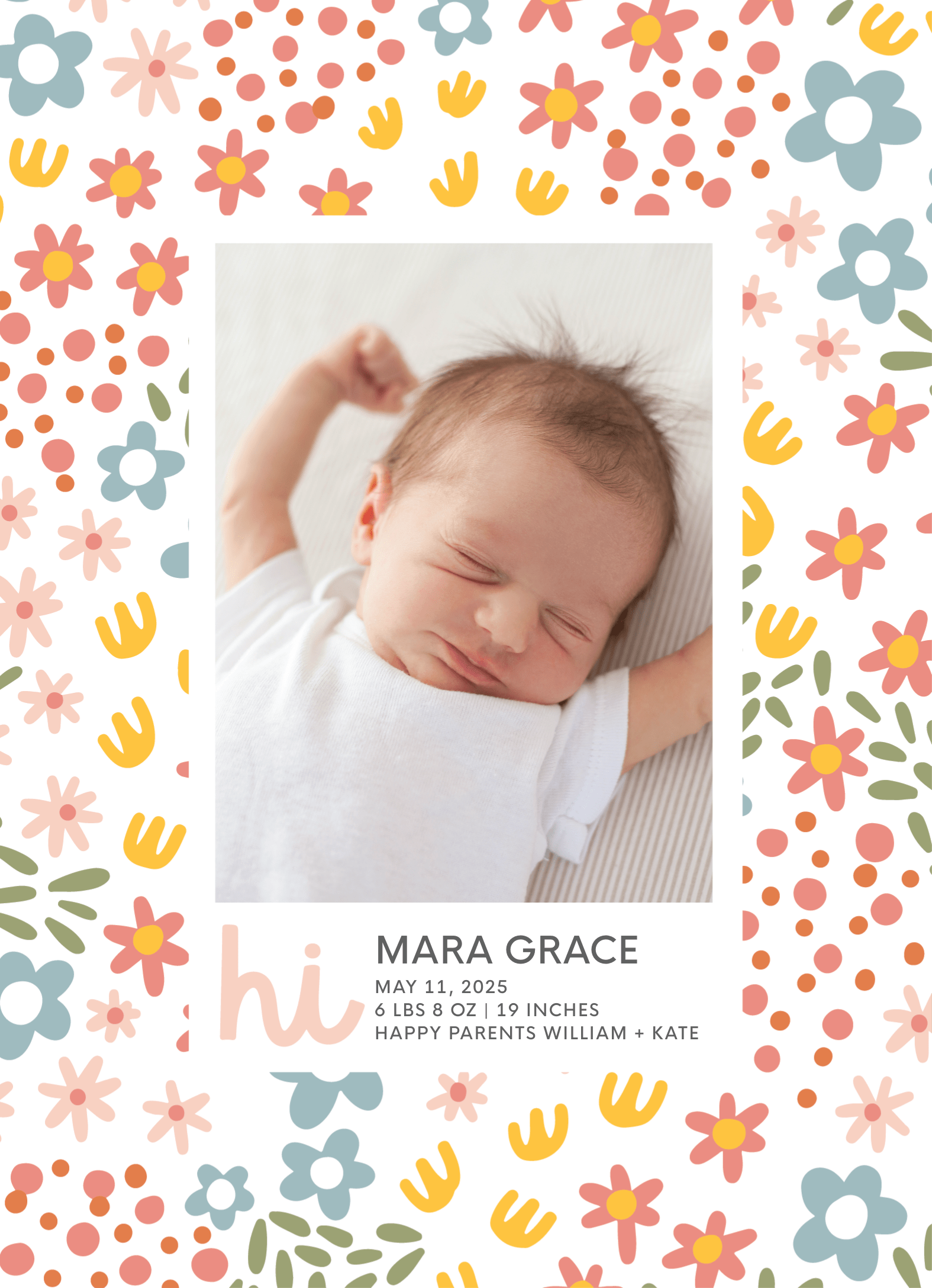 New Baby Floral White
