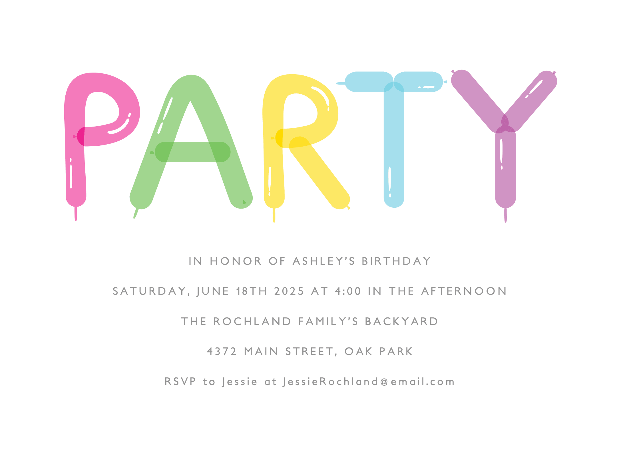 Party Balloons Card