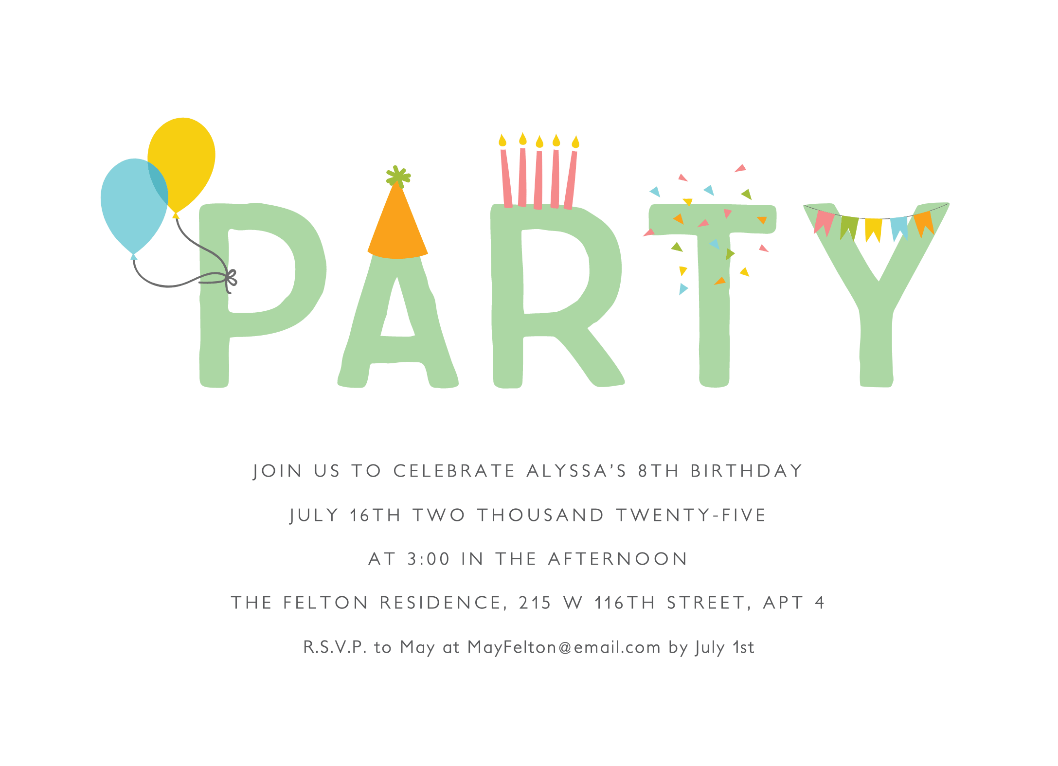 Lettering Party Invite
