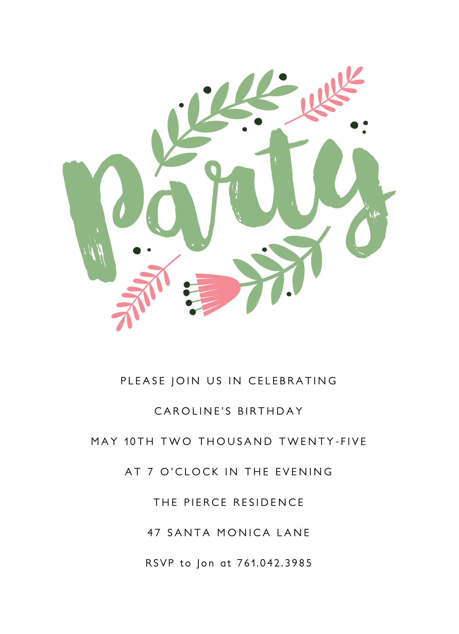 Pink Floral Invite