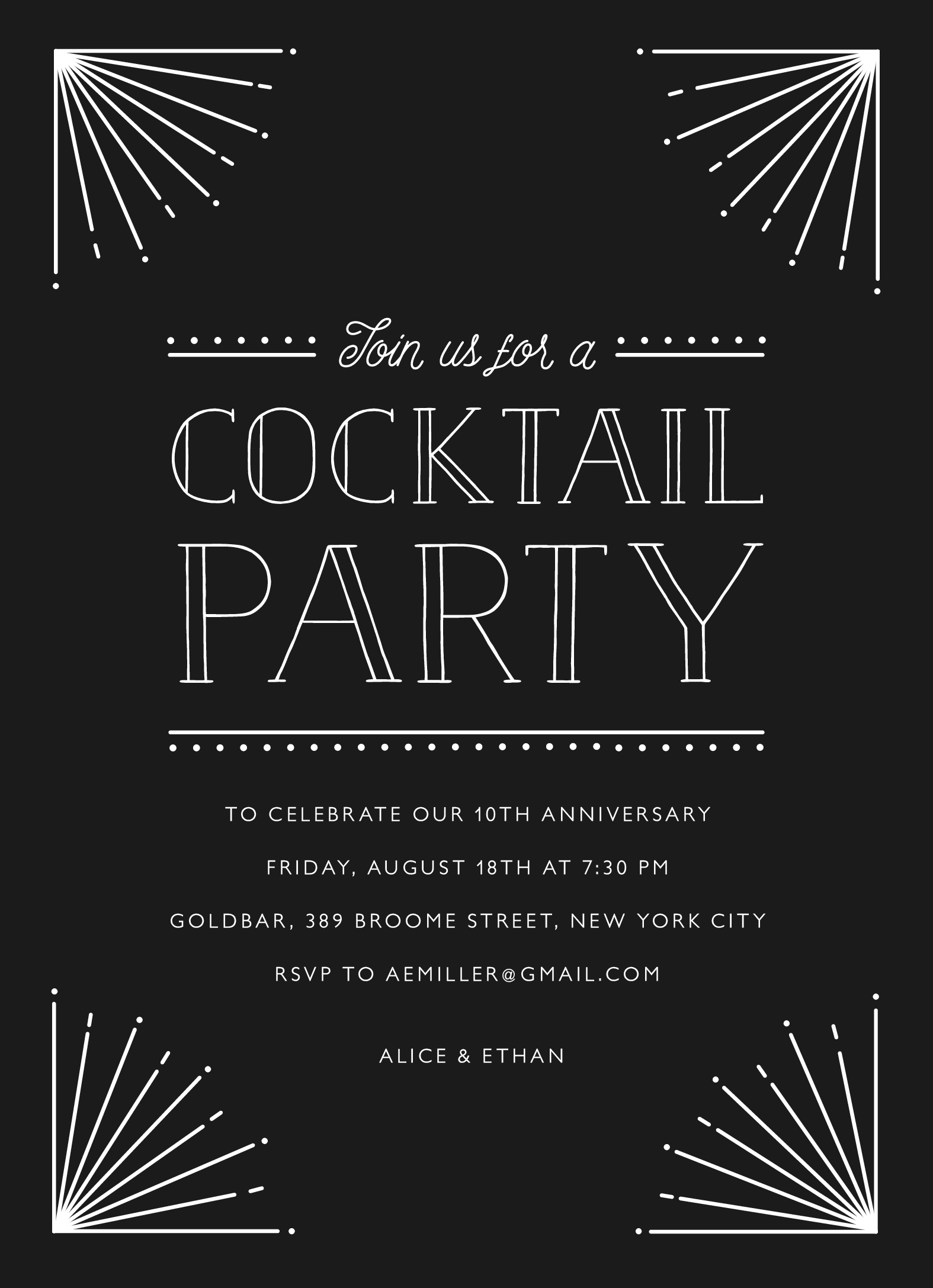 Art Deco Cocktail Party 