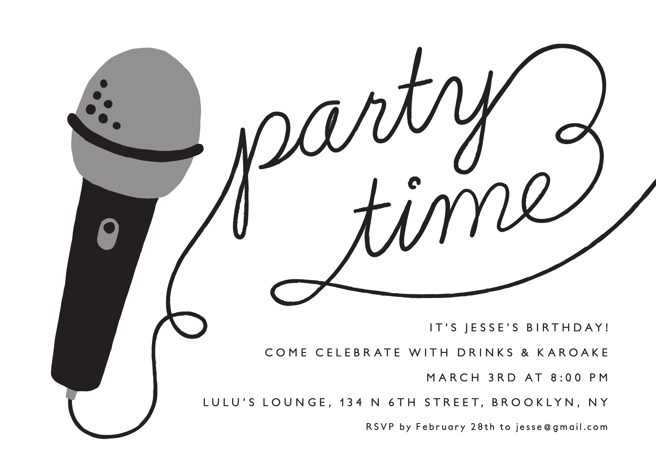Karaoke Time Invite