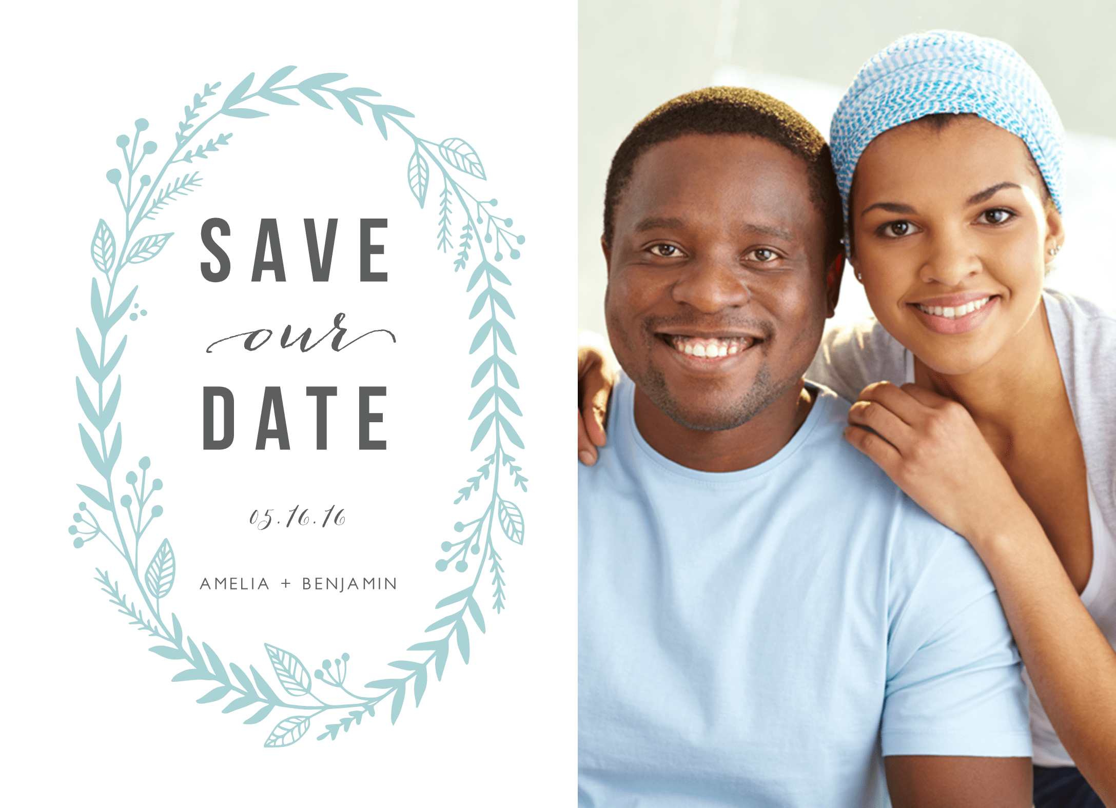 Blue Laurel Photo Save The Date