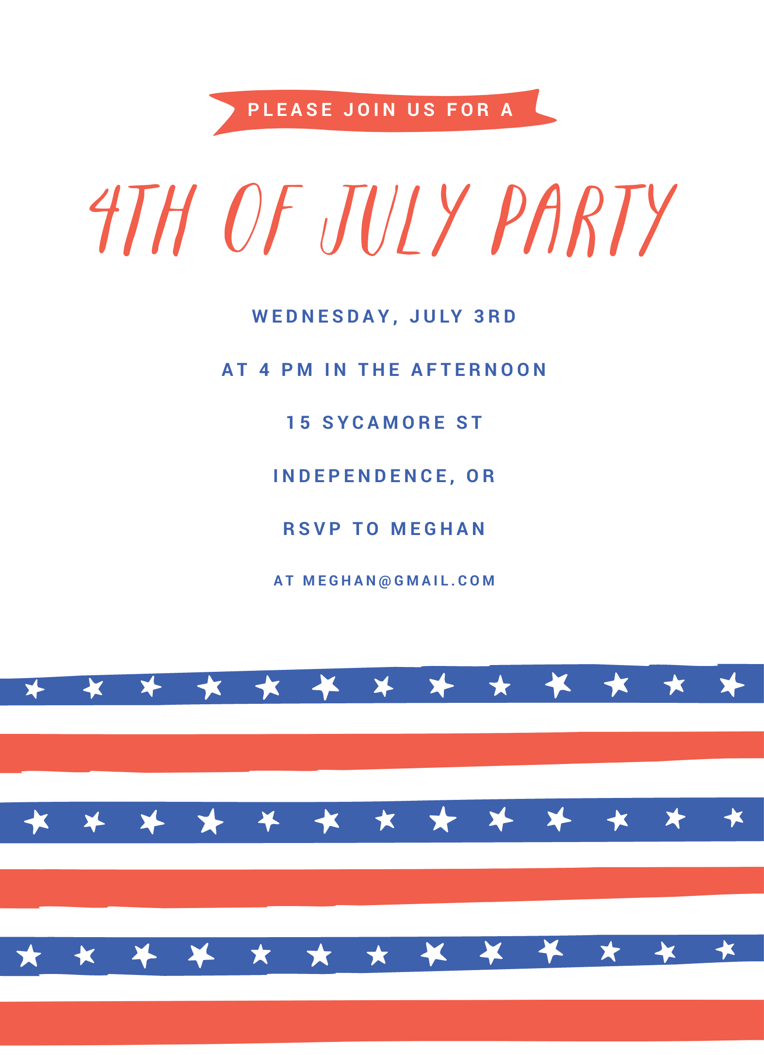 4th of July Stripes Invite