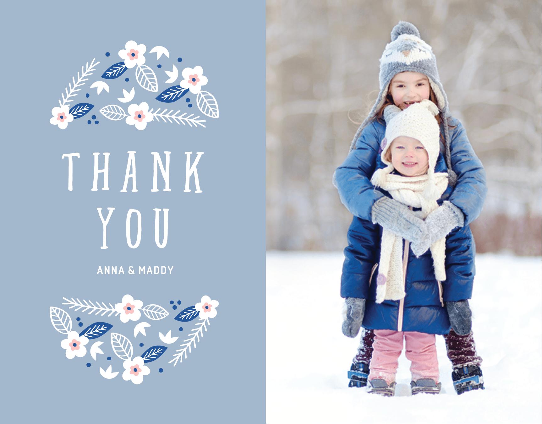 Powder Blue Floral Thank You