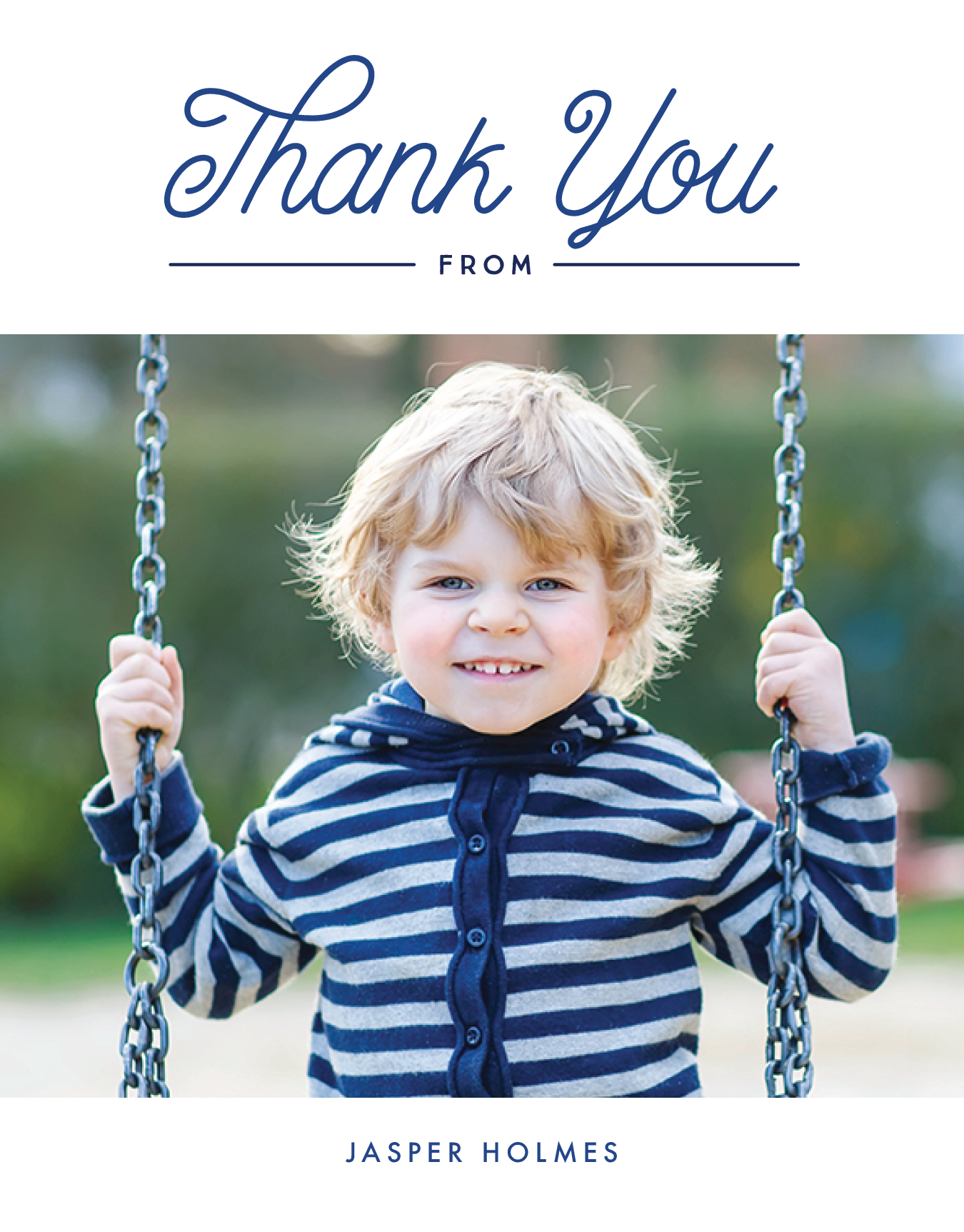Vintage Navy Thank You