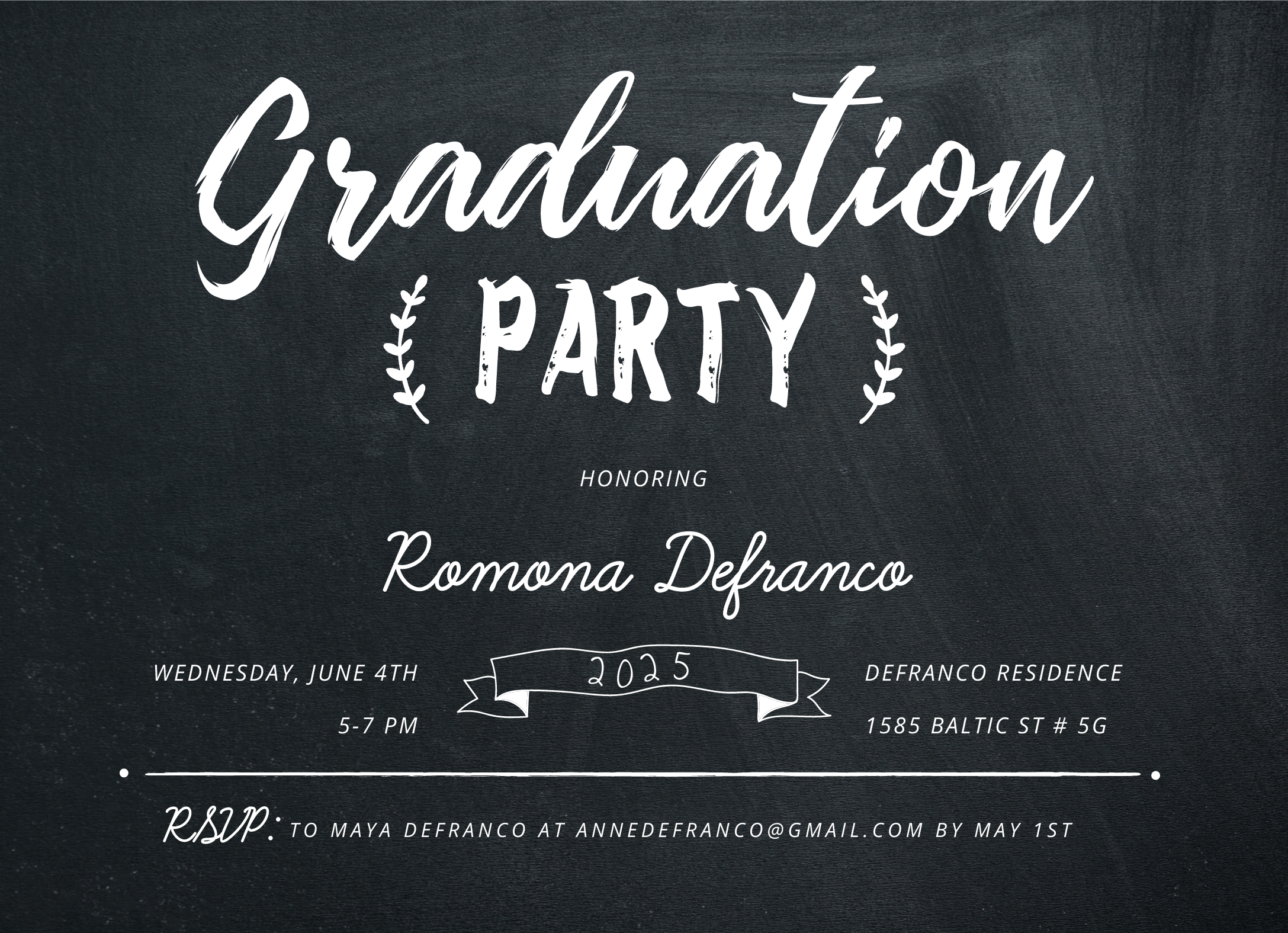 Chalkboard Horizontal Grad Party