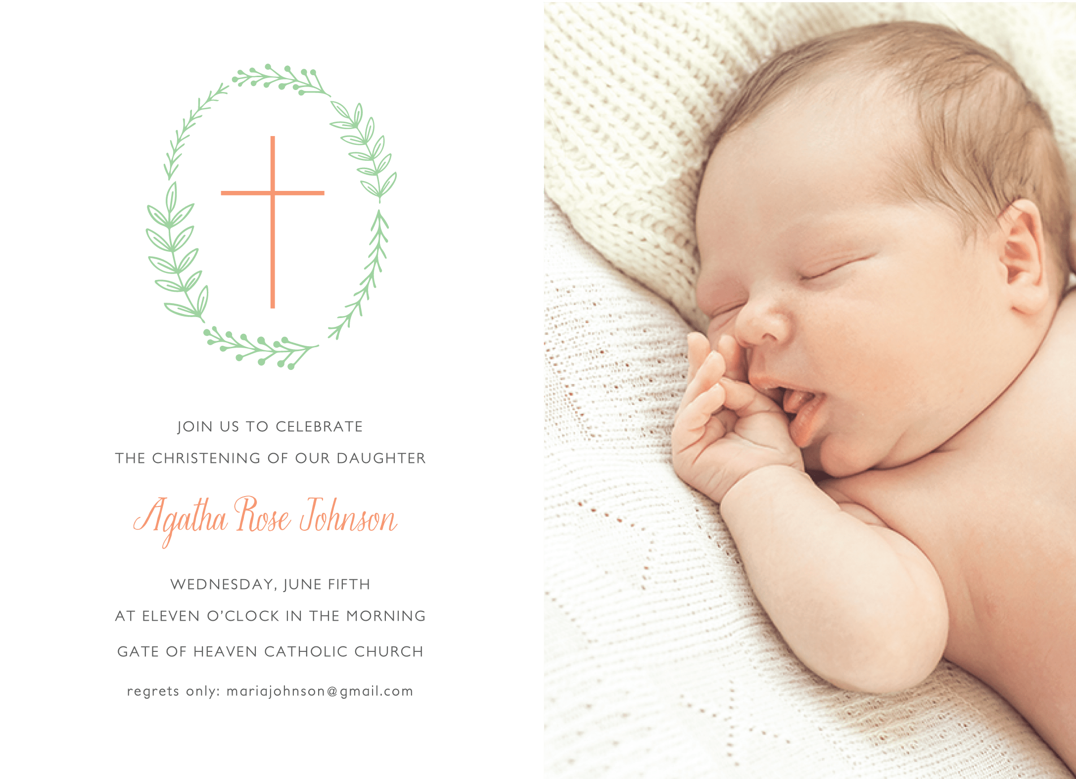 Christening Cross Photo Wreath
