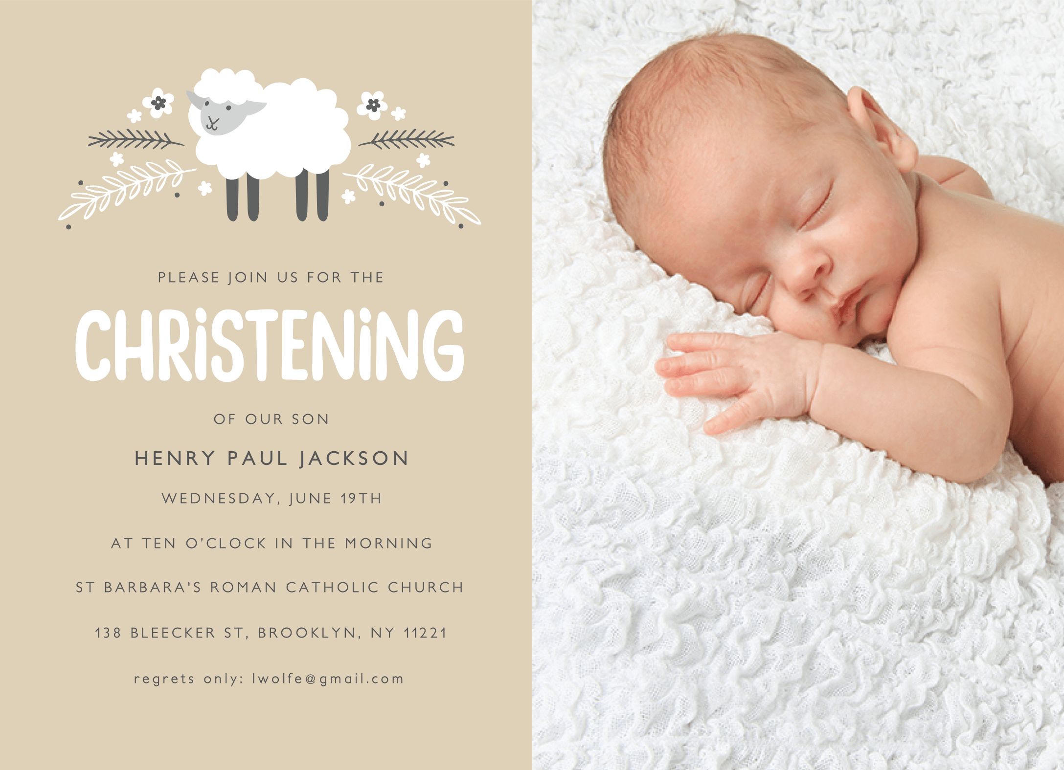 Little Lamb Christening Photo