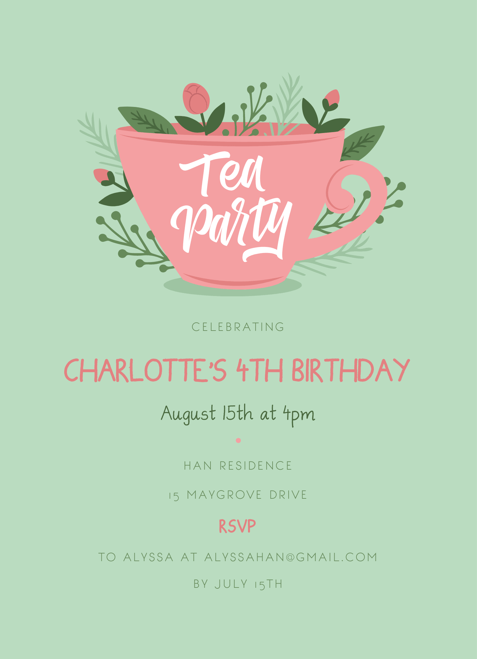 Rose Tea Party Birthday