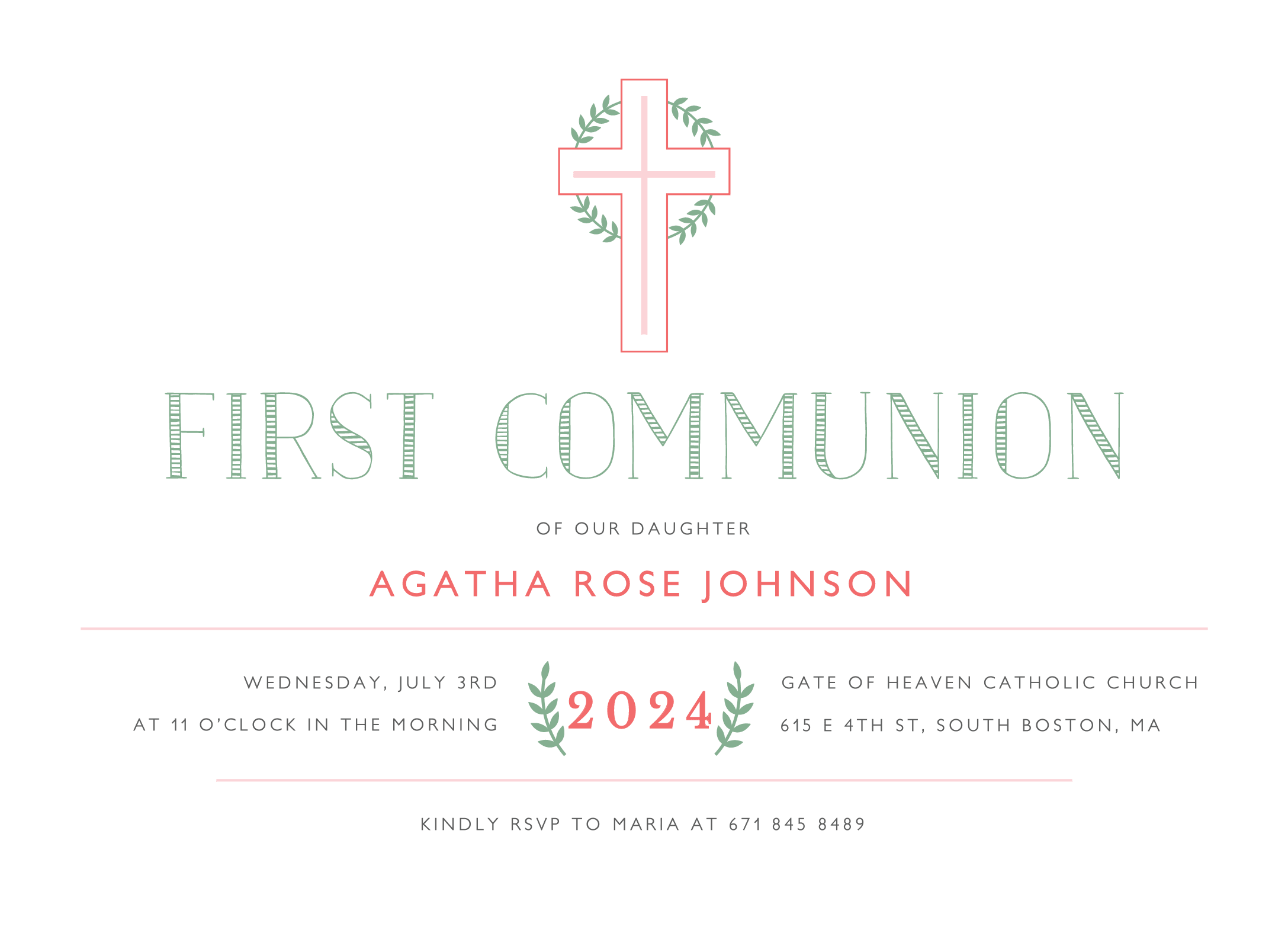 First Communion Cross