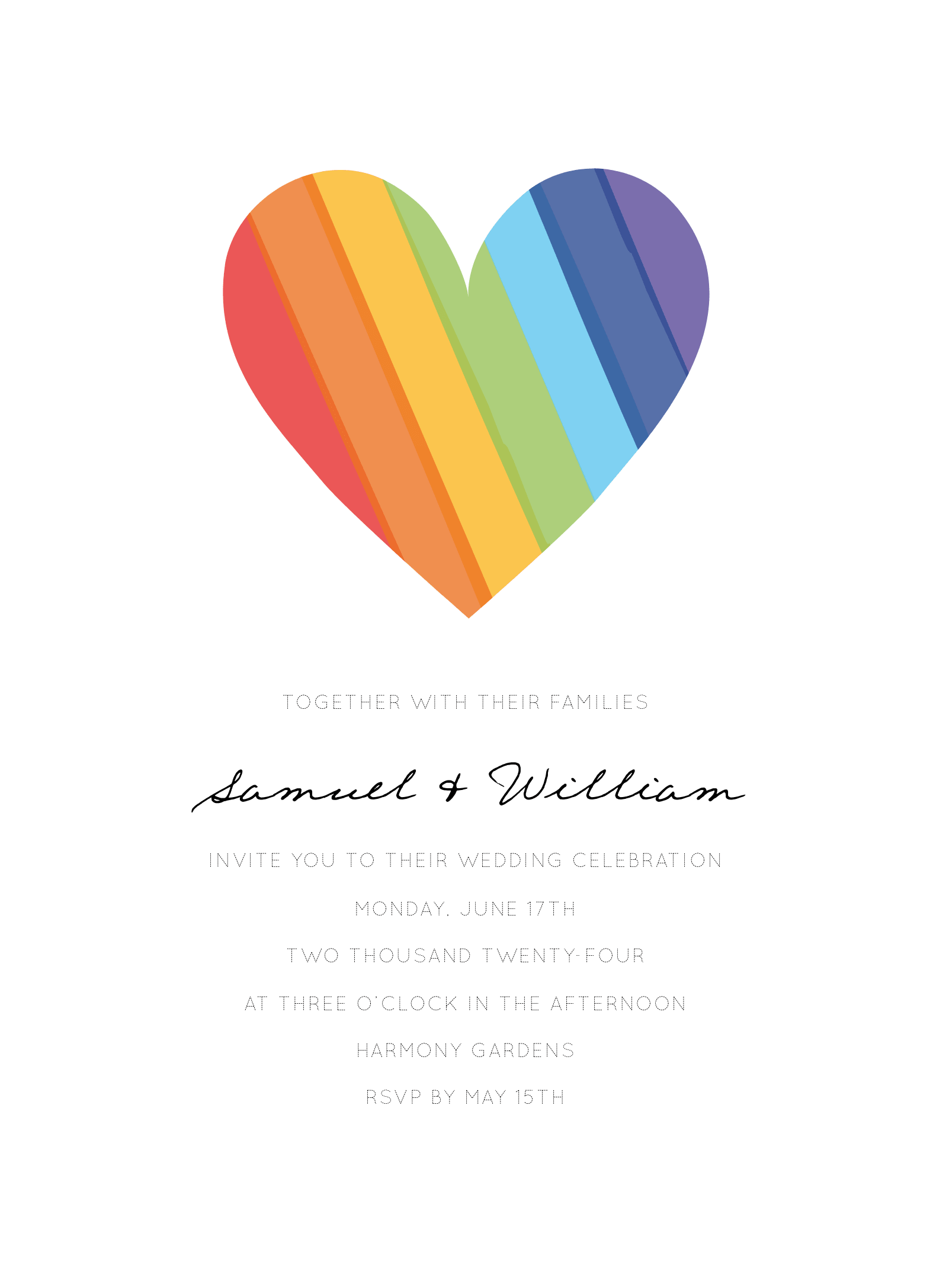 Rainbow Heart Wedding