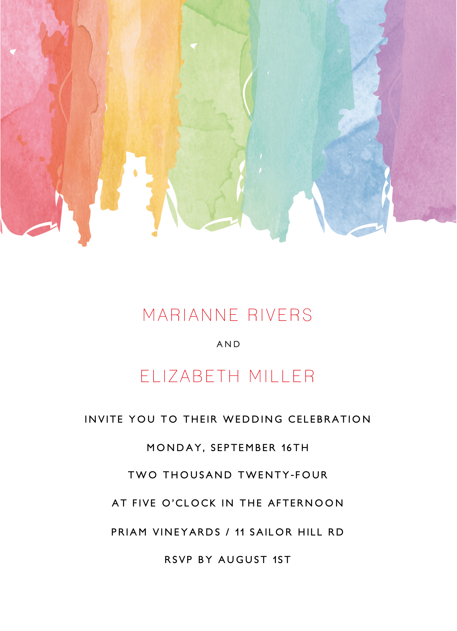 Watercolor Rainbow Wedding